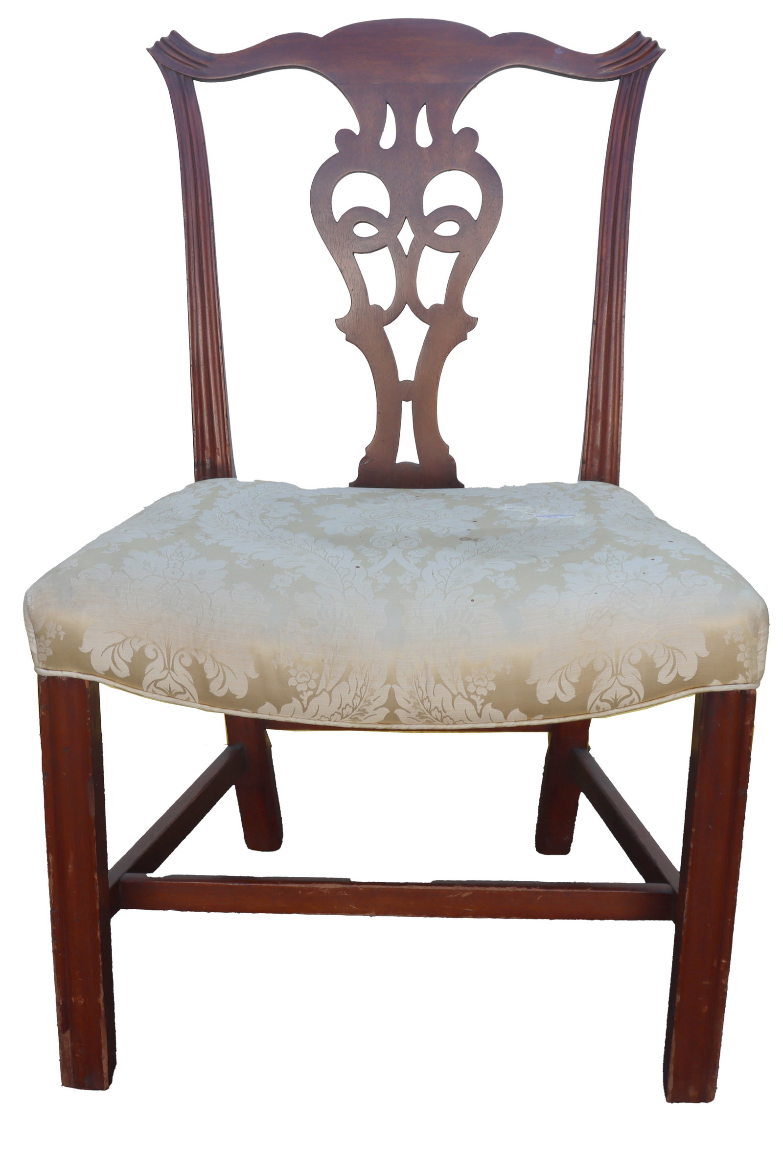 Chippendale Style Mahogany Side Chair With Arched Crest Rail and Pierced Splat (1 of 16)