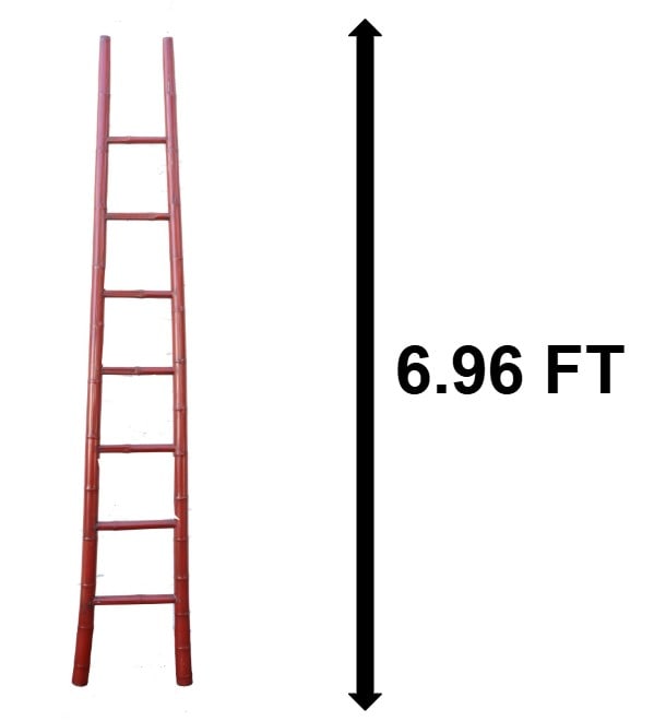 Vintage Chinese Red Lacquered Bamboo Ladder (1 of 15)