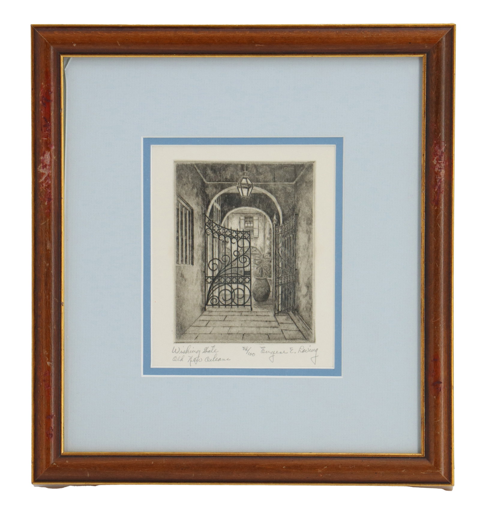 Eugene E. Loving (1907/1908-1971) American, Etching Print "Wishing Gate, Old New Orleans" (1 of 7)