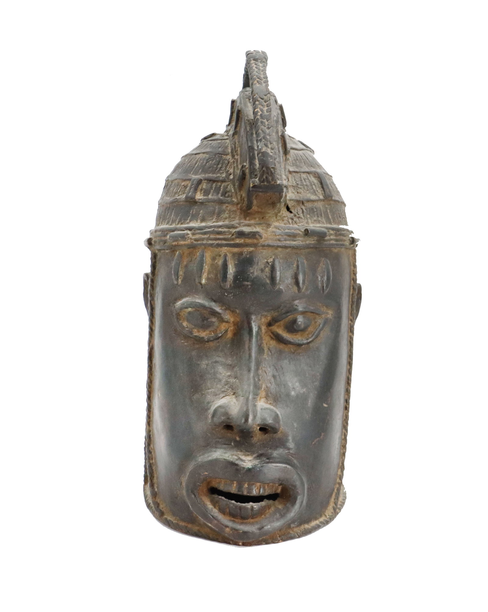 African Benin Bronze Head Sculpture (1 of 16)