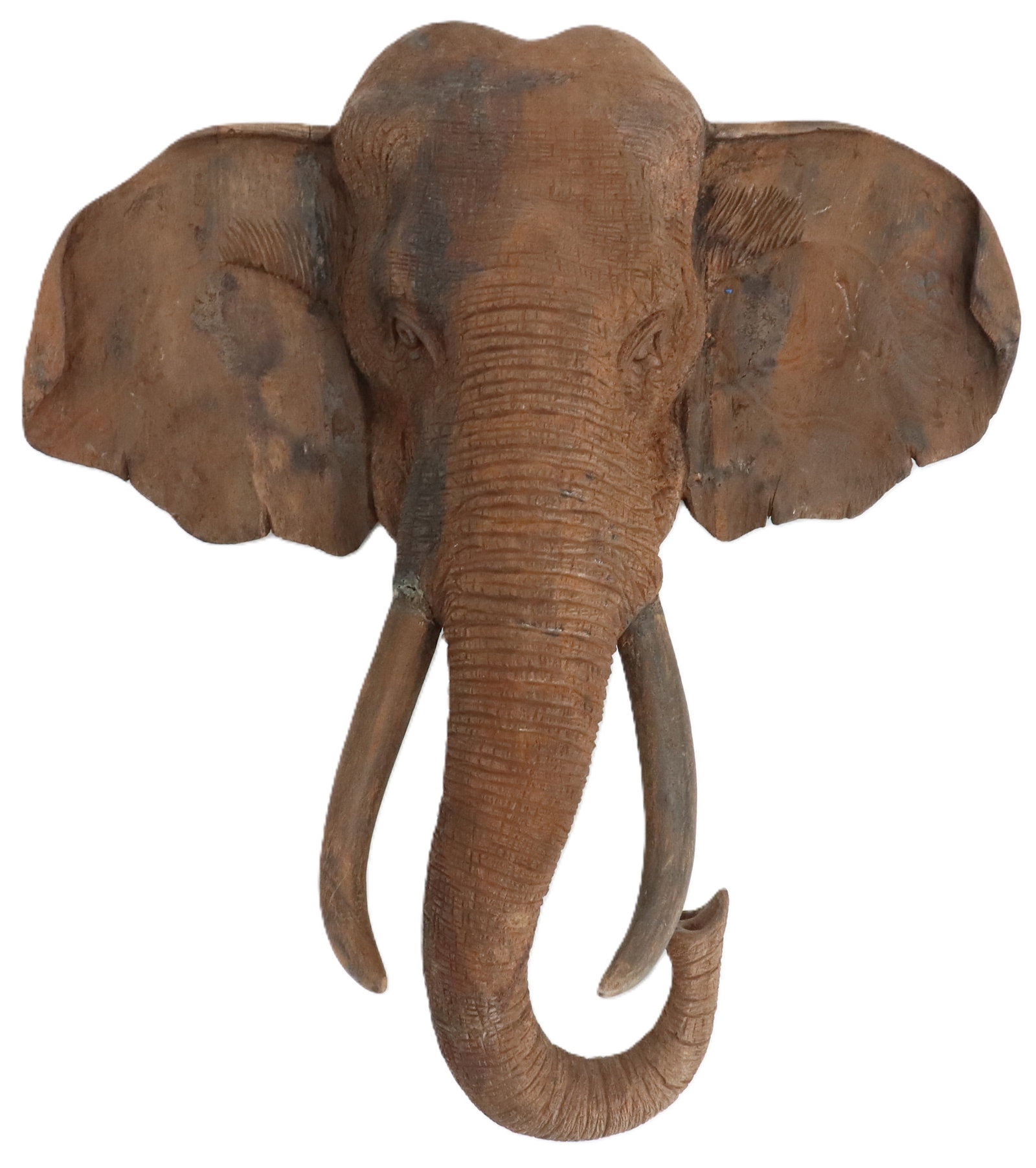 Carved Woode Elephant Head Wall Sculpture (1 of 18)