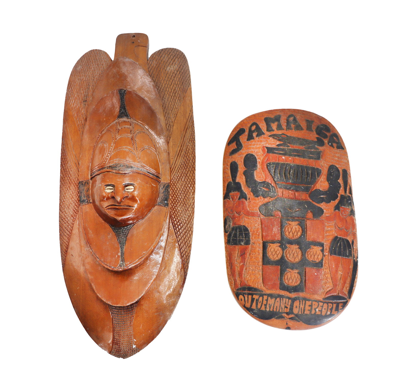 (2) Hand Carved Folk Art Wooden Items (1 of 17)
