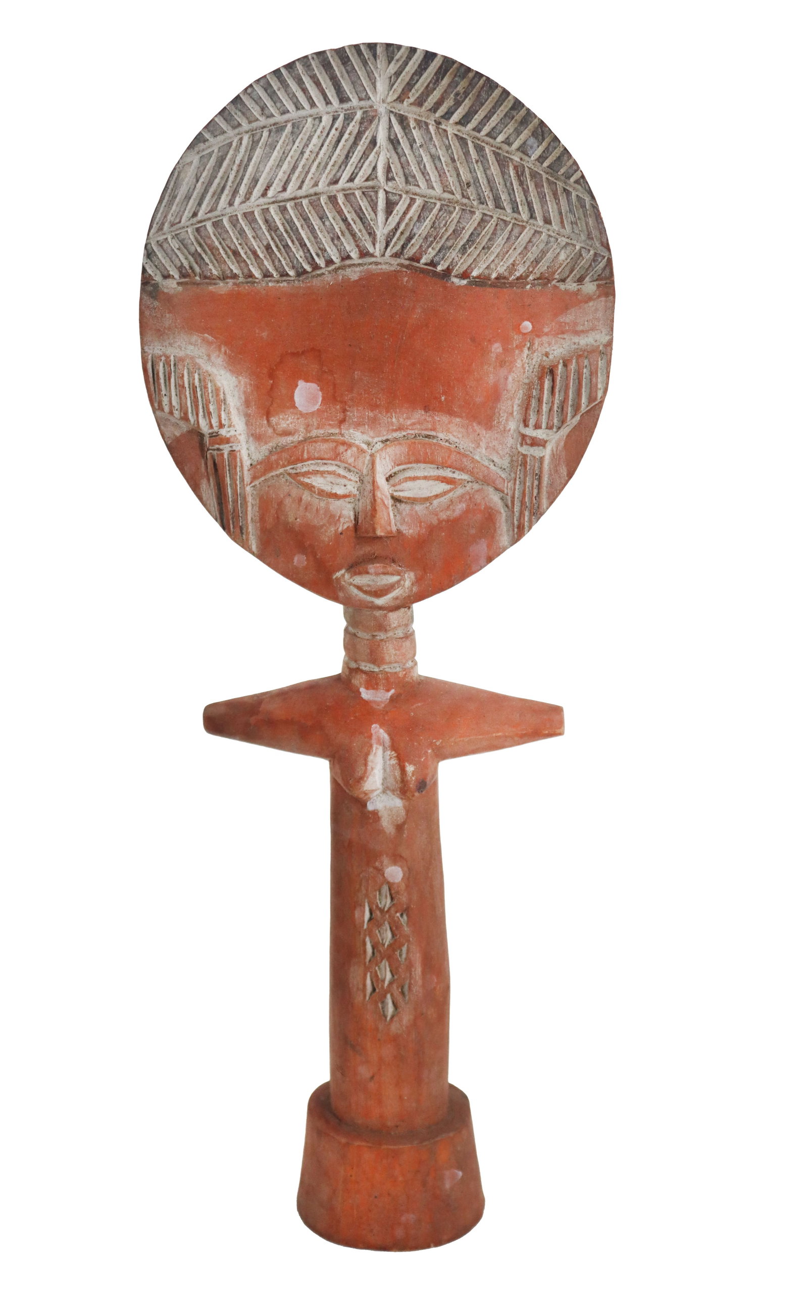 African Ashanti Akua'ba Carved Wooden Fertility Doll (1 of 12)