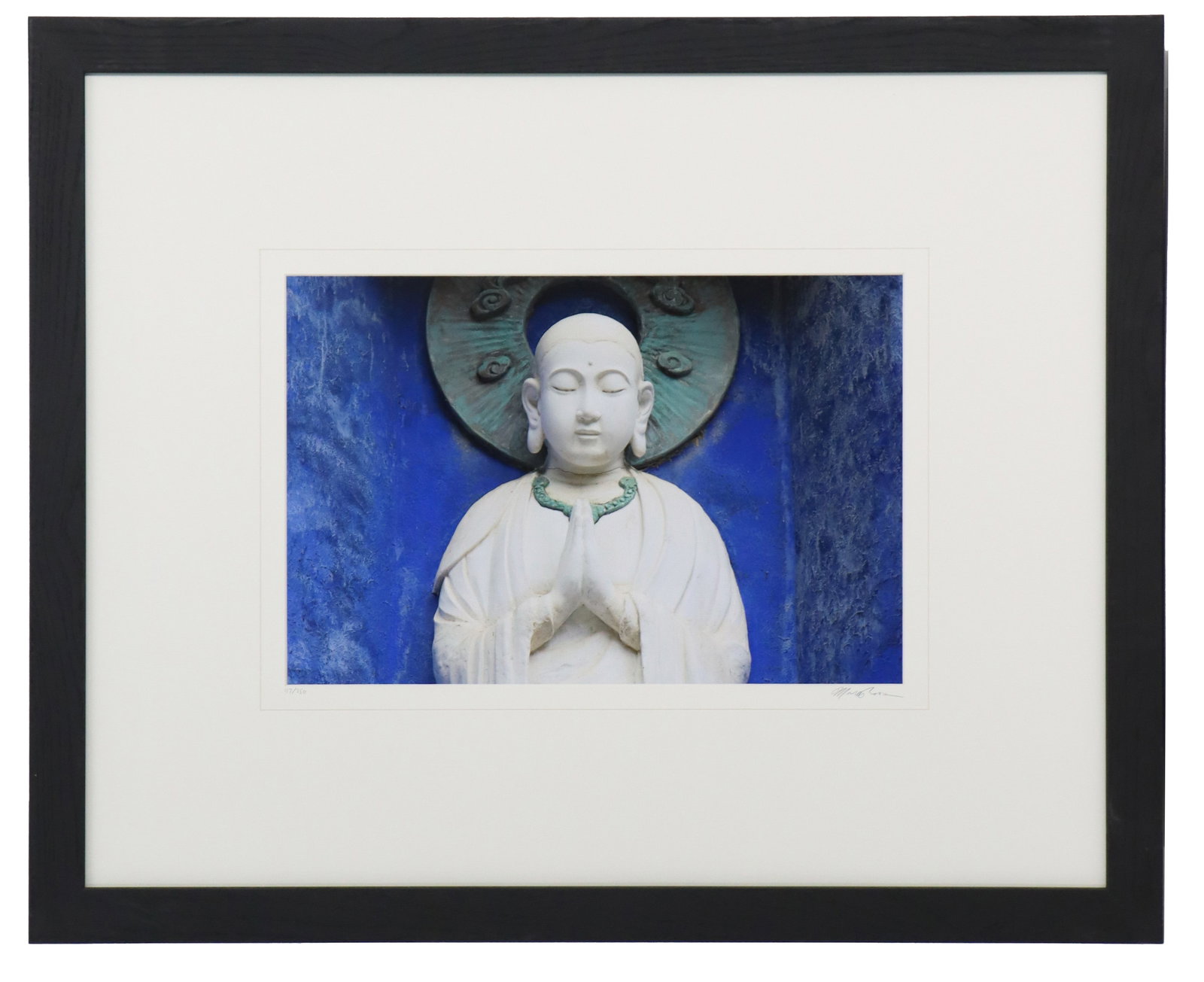 Marius Moore (20th/21st Century) American, Color Photo Print: Marius Moore (20th/21st Century) American, Color Photo Print. Numbered 117/250. Signed lower right. Label on back of frame with information about the piece including the origin (Koyasan, Japan) a