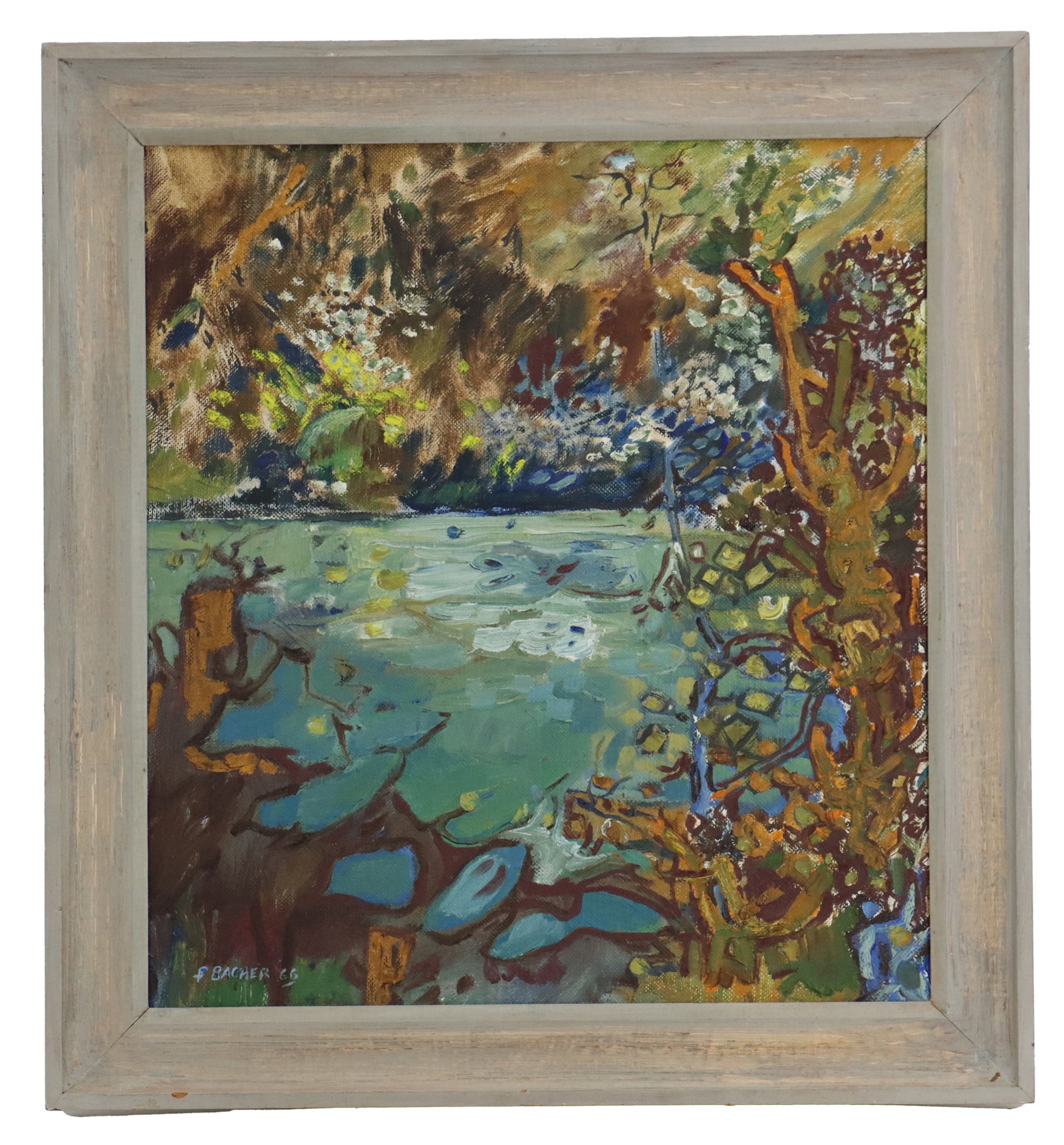 Franz Bacher, 20th Century German, Modern 1966 Oil on Canvas Landscape (1 of 8)