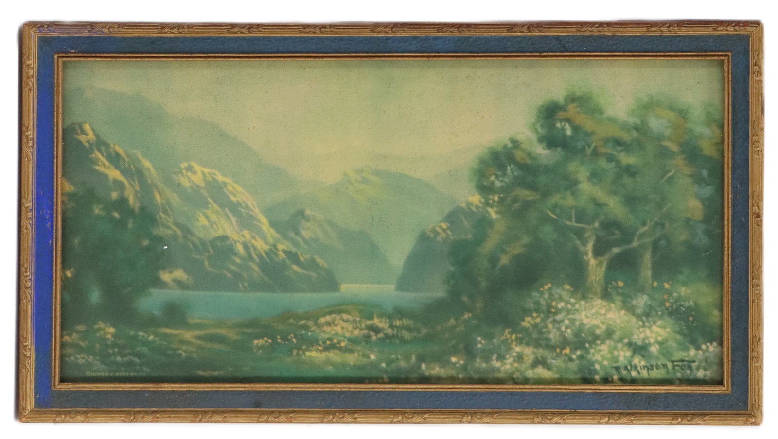 Original 1920's Atkinson Fox Print: Original 1920's Atkinson Fox Print. Overall Size: 9 1/2 x 17 1/2 in. Sight Size: 7 1/2 x 15 1/2 in.