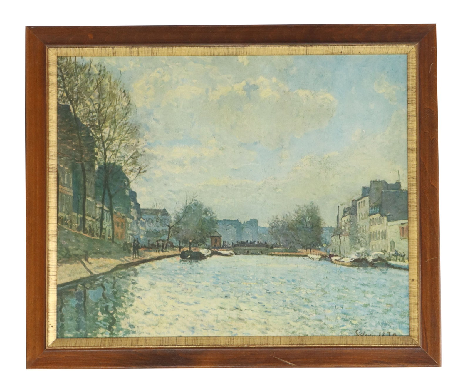 Alfred Sisley (1839-1899) French, "Canal Saint Martin" Lithographic Print on Board (1 of 12)