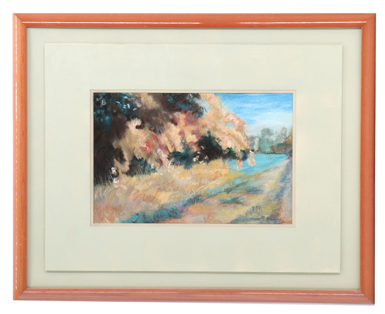 Framed Signed 1979 Impressionist Landscape Pastel on Paper (1 of 8)