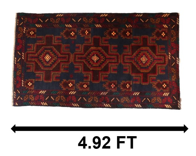 Afghani Baluch Hand-Woven Wool Rug (1 of 12)