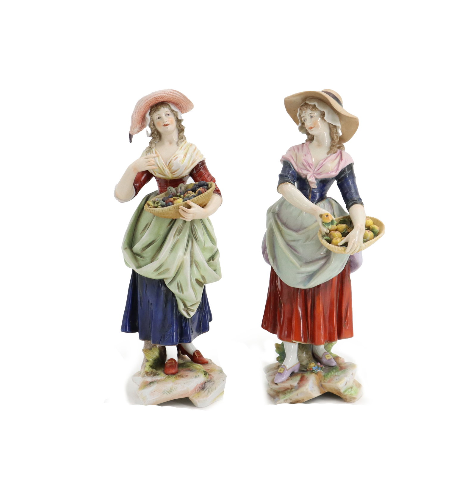 (2) German Meissen Porcelain Figurines of Shopping Women (1 of 17)