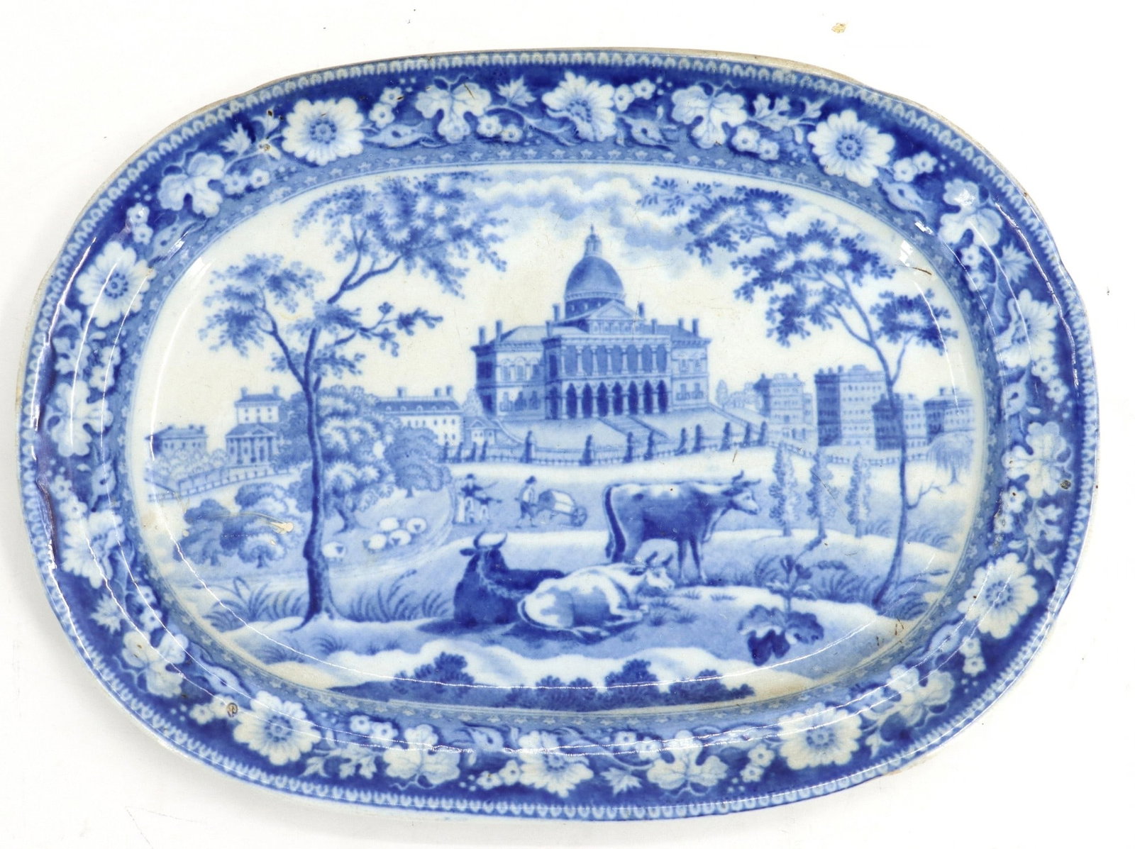 Antique John Rogers & Son Staffordshire Blue and White Transferware Platter (1 of 15)