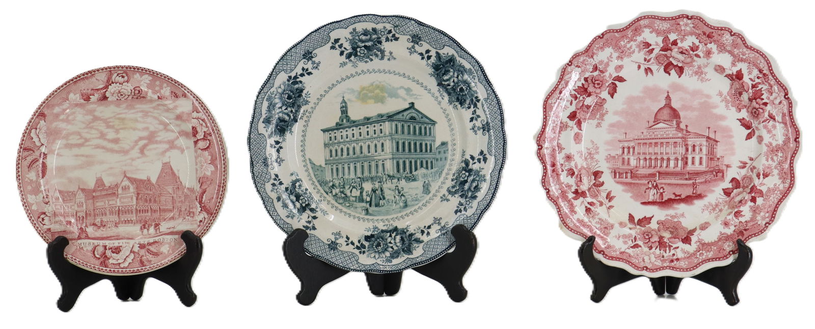 (3) Historical Boston Locations Transferware Soft Paste Porcelain Plates (1 of 20)