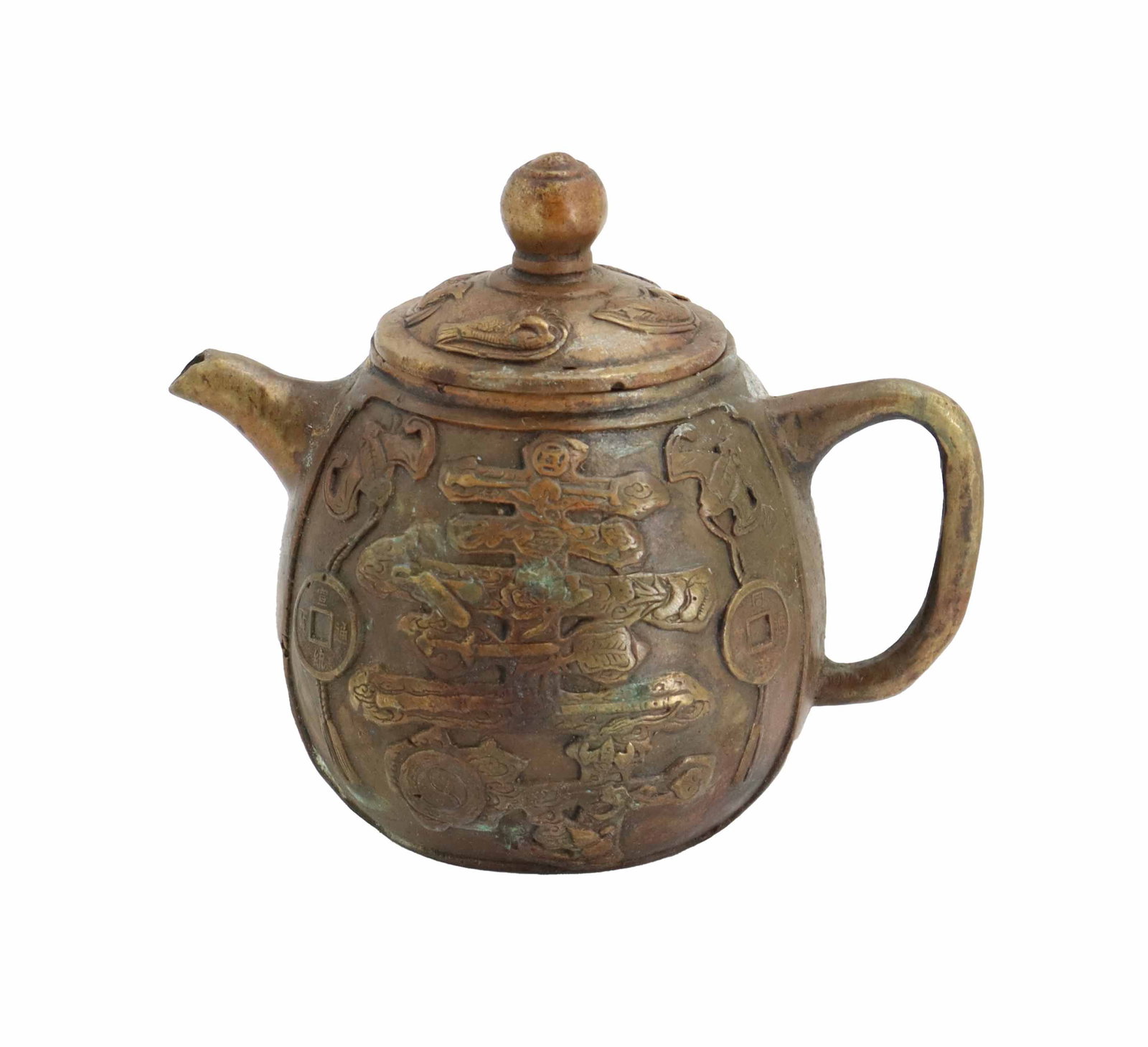 Antique Chinese Bronze Ceremonial Tea Pot (1 of 18)