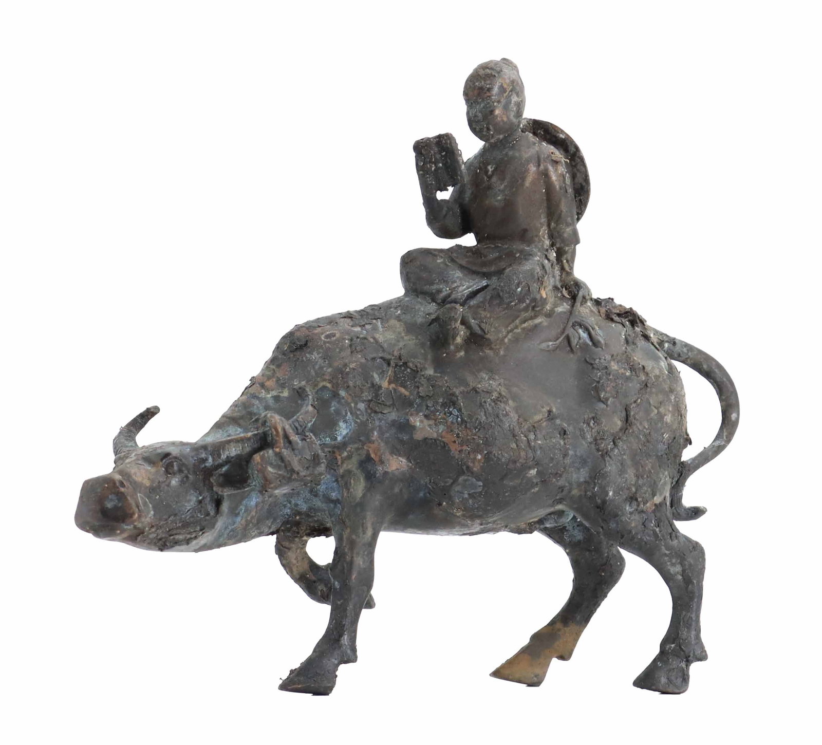 Chinese Bronze Figurine of Boy Riding Water Buffalo (1 of 14)