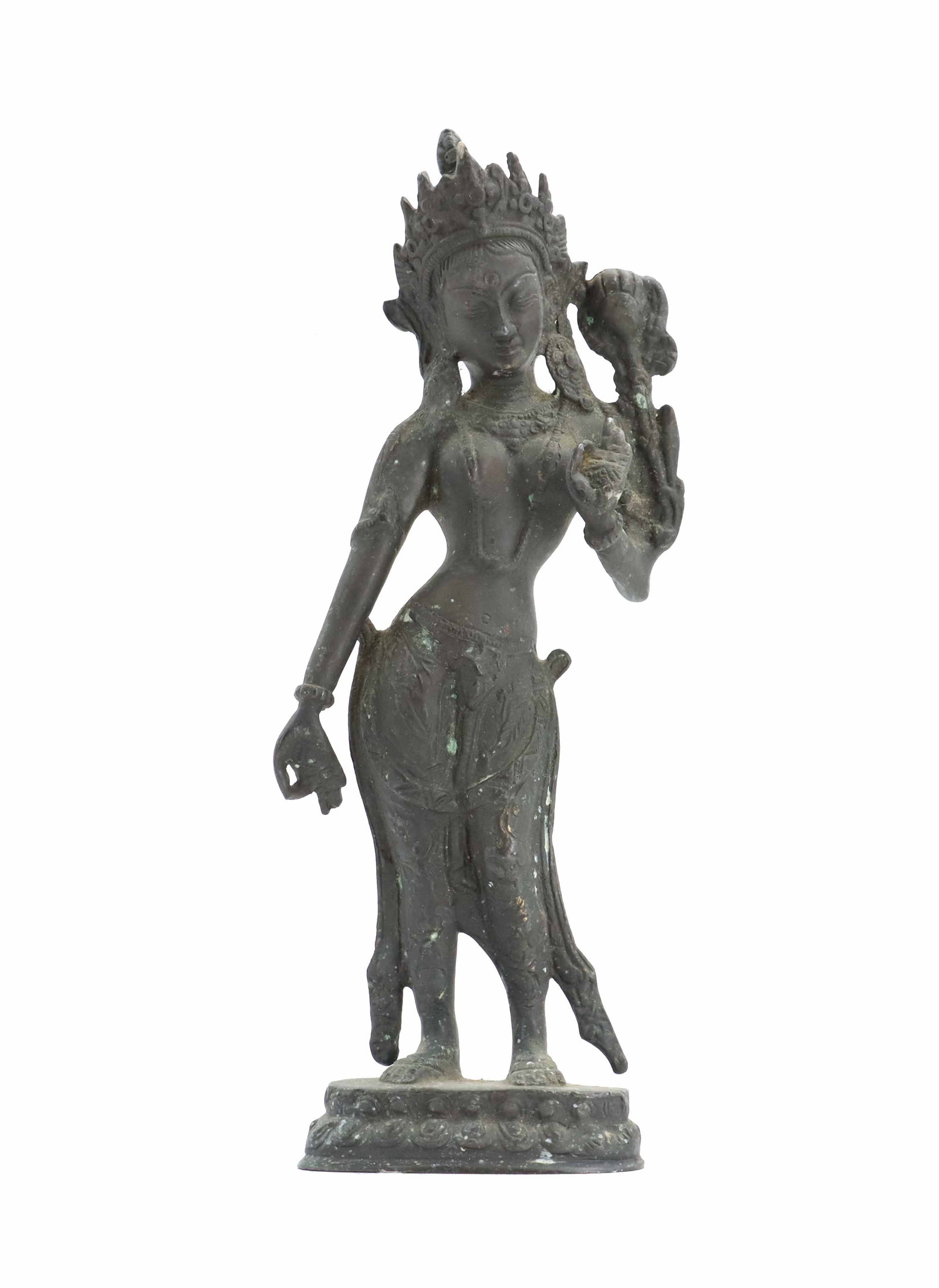 Southeast Asian Bronze Goddess Statue (1 of 16)
