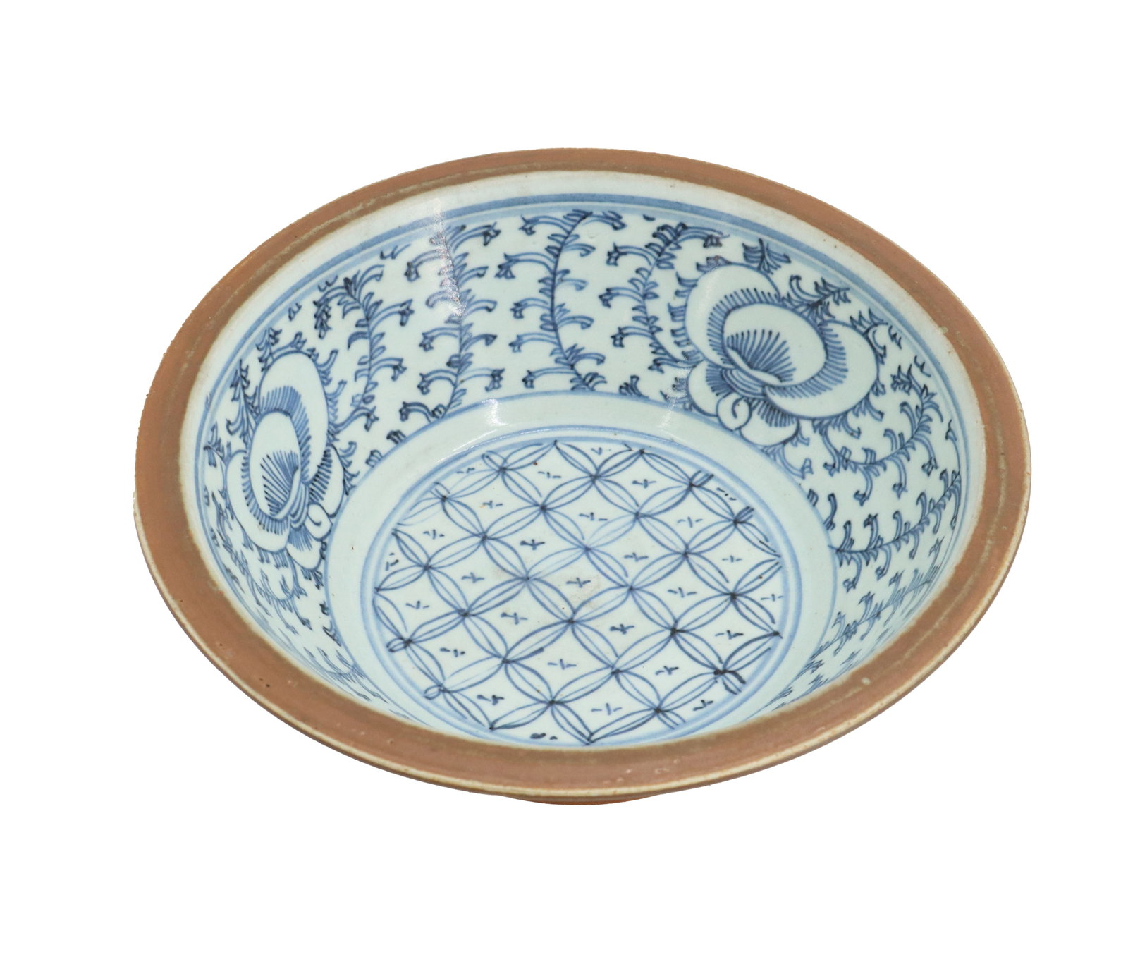 Chinese Qing Dynasty Batavia Blue and White Sweet Pea Motif Porcelain Bowl (1 of 16)