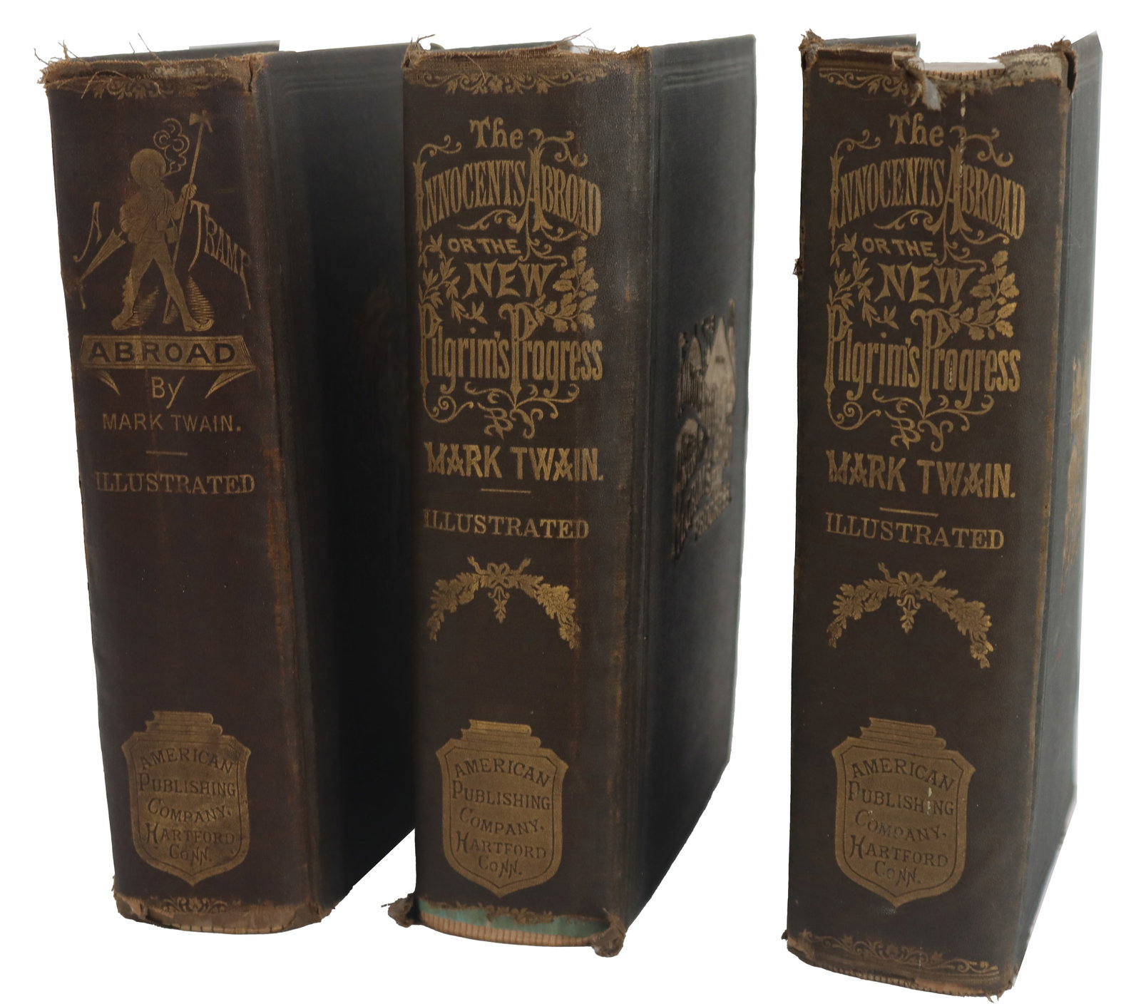 Antique Mark Twain Books - (1) The Tramp Abroad, (2) The Innocents Abroad (1 of 19)