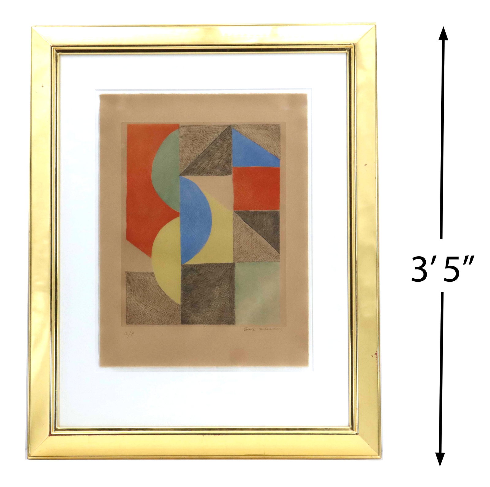 Sonia Delaunay (1885-1979) French/American, Artist's Proof Color Etching and Aquatint Abstract (1 of 12)