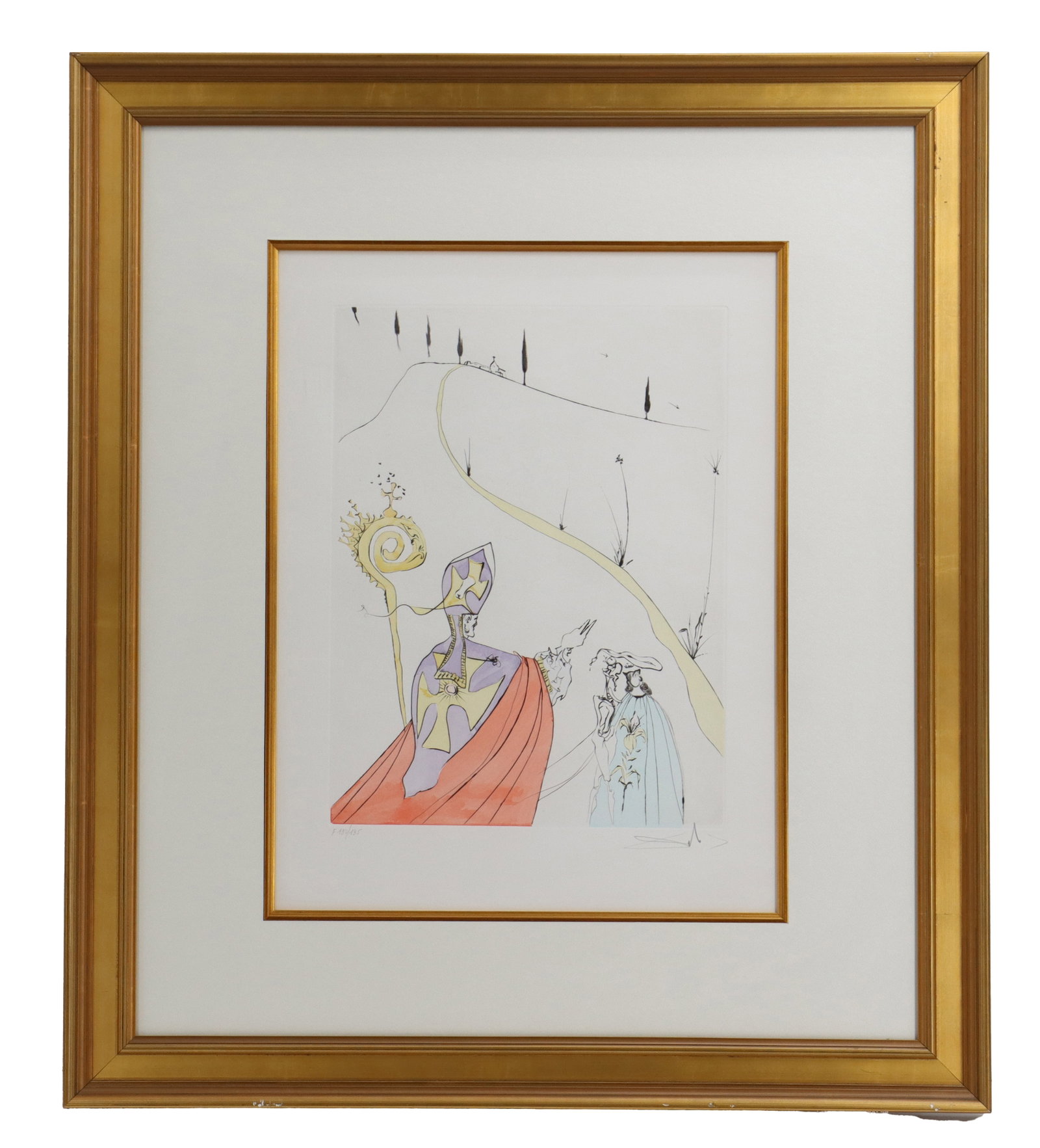 Salvador Dali (1904-1989) Spanish, Color Drypoint Etching "The Sacred Love of Gala" (1 of 16)