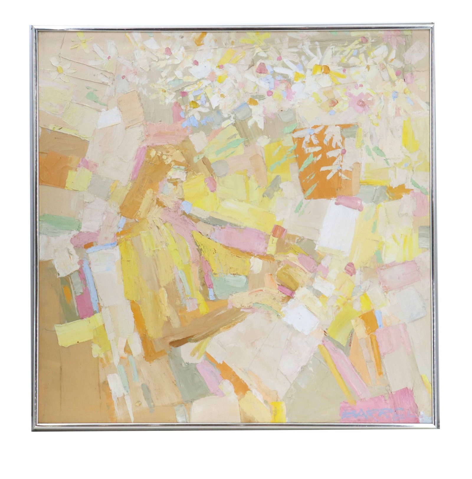 George Barrel (20th Century) American, Oil on Canvas Mid-Century Modern Figural Impressionist (1 of 10)