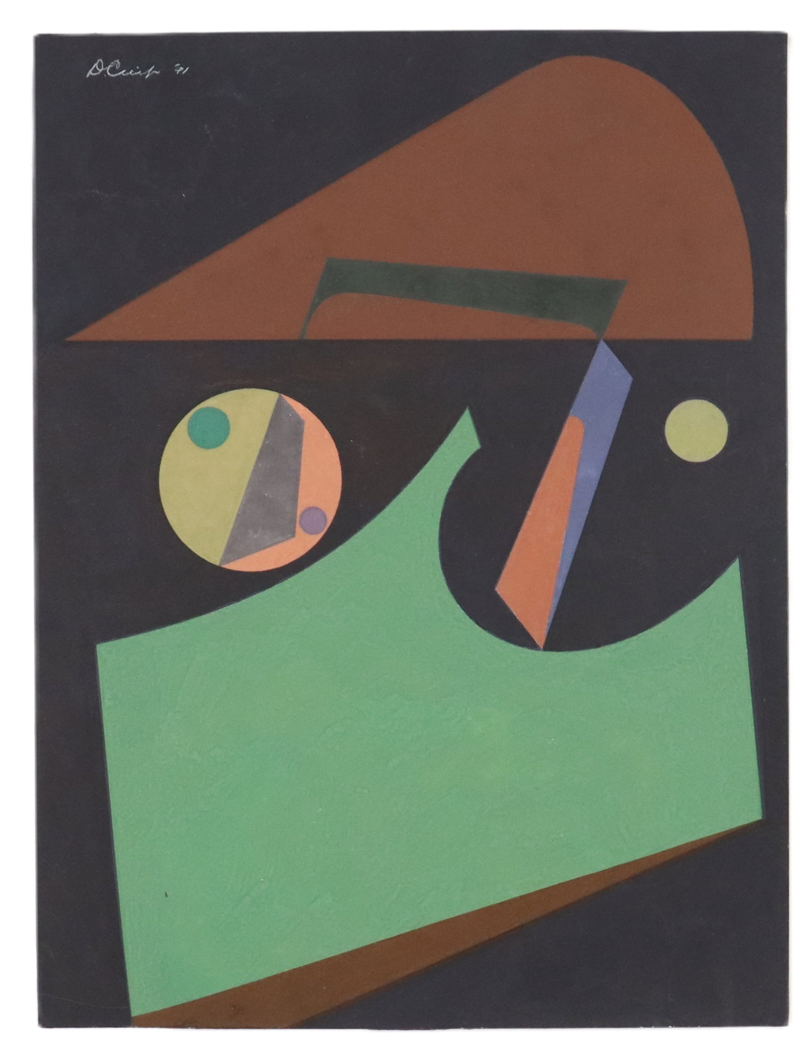Darell Crisp, 20th Century American, Abstract Watercolor: Darell Crisp, 20th Century American, Abstract Watercolor. Signed and dated upper right. Edward Darrell Crisp was a California painter, sculptor and illustrator. He studied at the San Francisco Academy