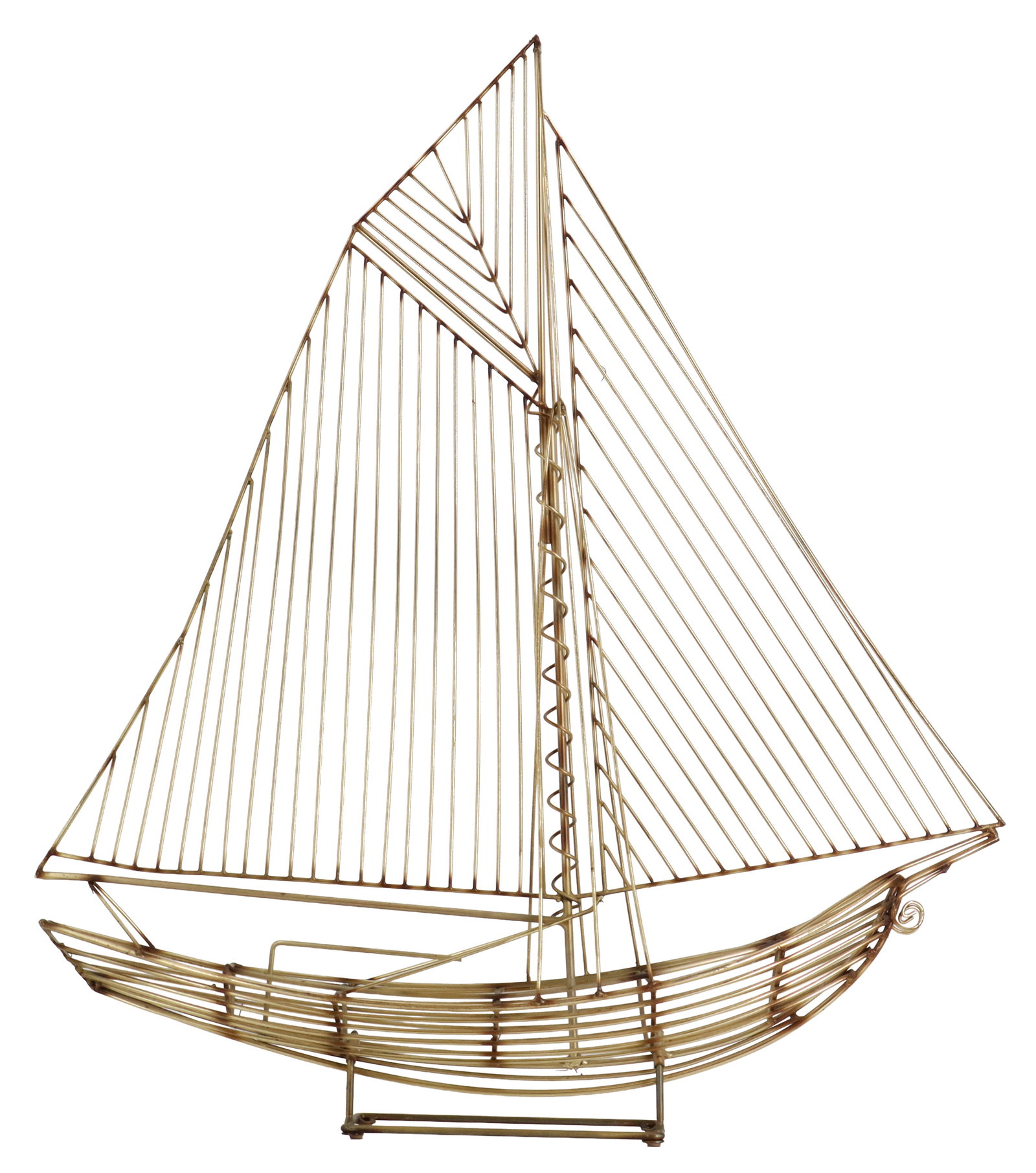 1970s Curtis Jere Metal Sculpture of a Sailboat (1 of 16)