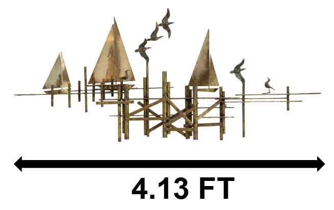 Curtis Jere Mid-Century Modern Bronze Harbor Scene Wall Art (1 of 15)