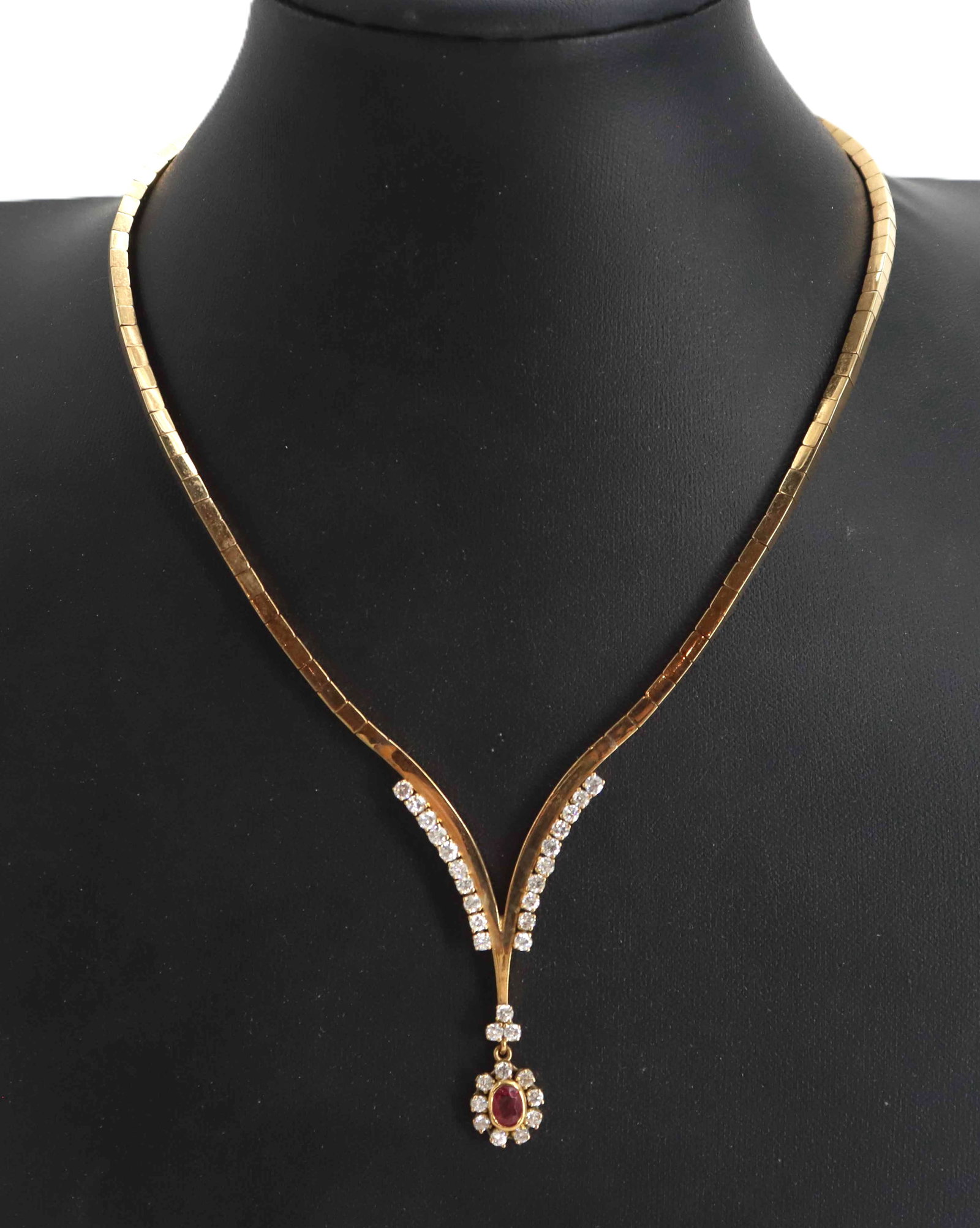 18k Yellow Gold, Sapphire, and Diamond Necklace - Gross 34.2 g (1 of 14)