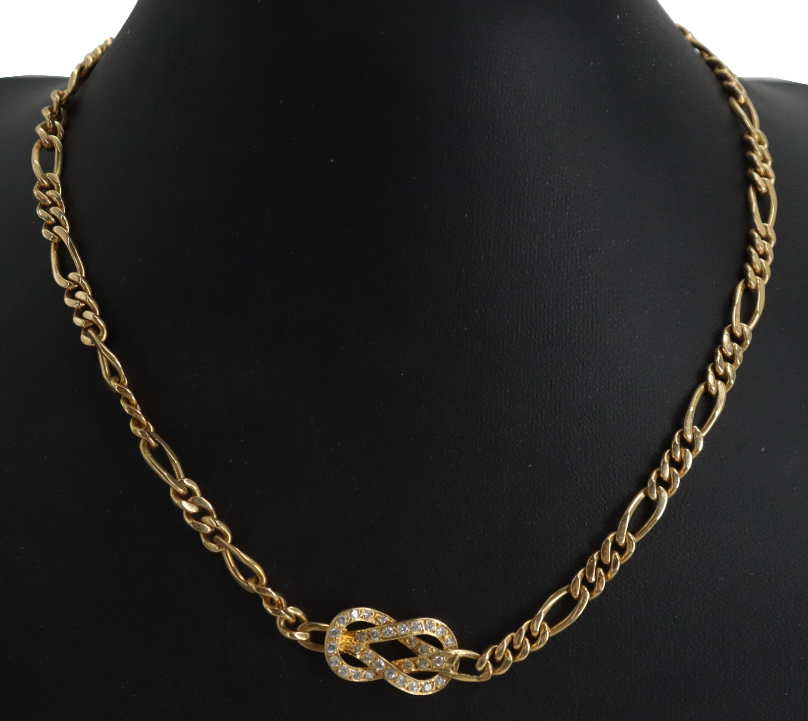 Marked 18k Yellow Gold and Diamond Necklace - Gross 30.5 g (1 of 15)