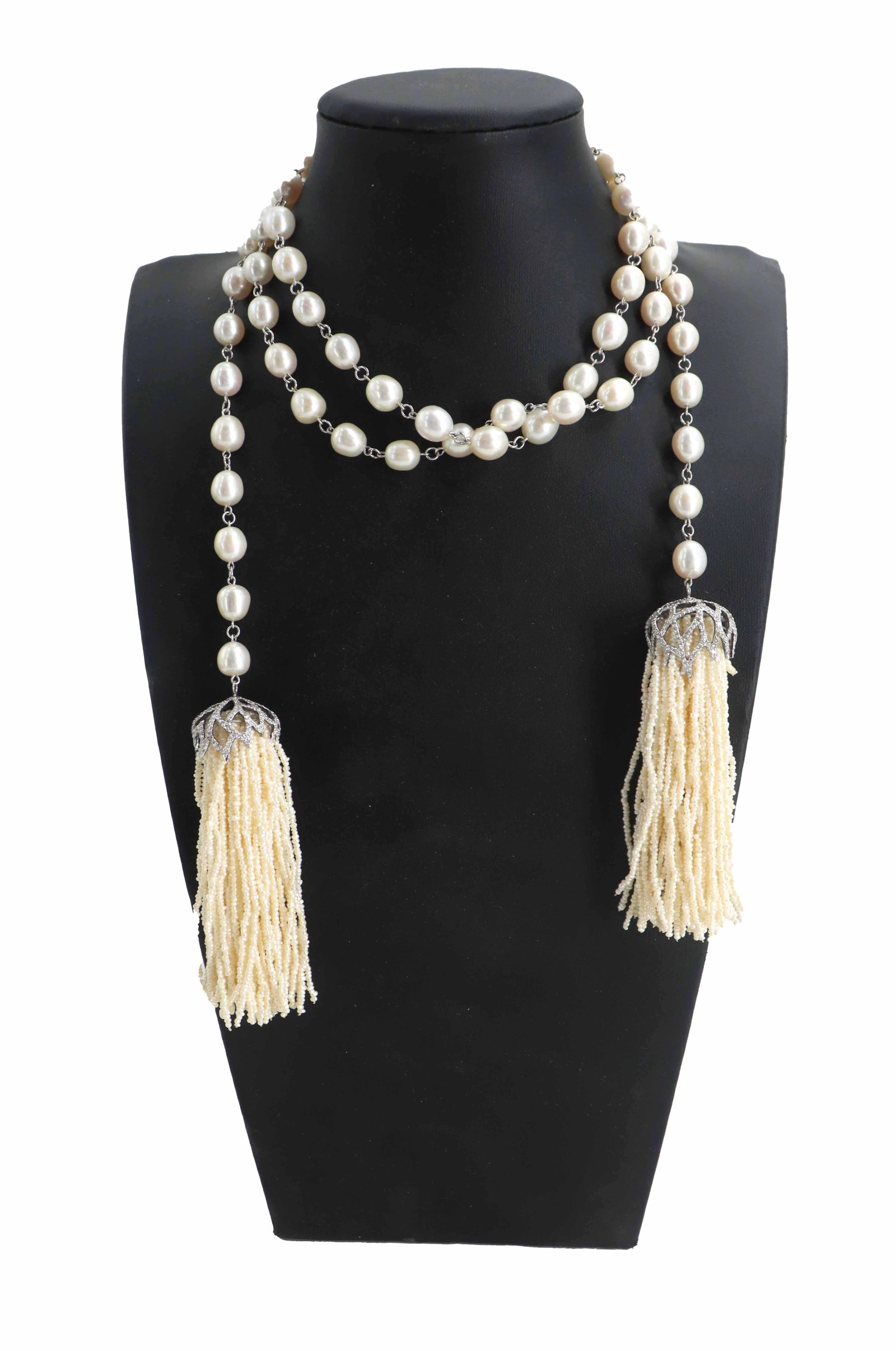Pearl and Diamond Tassel Necklace (1 of 10)