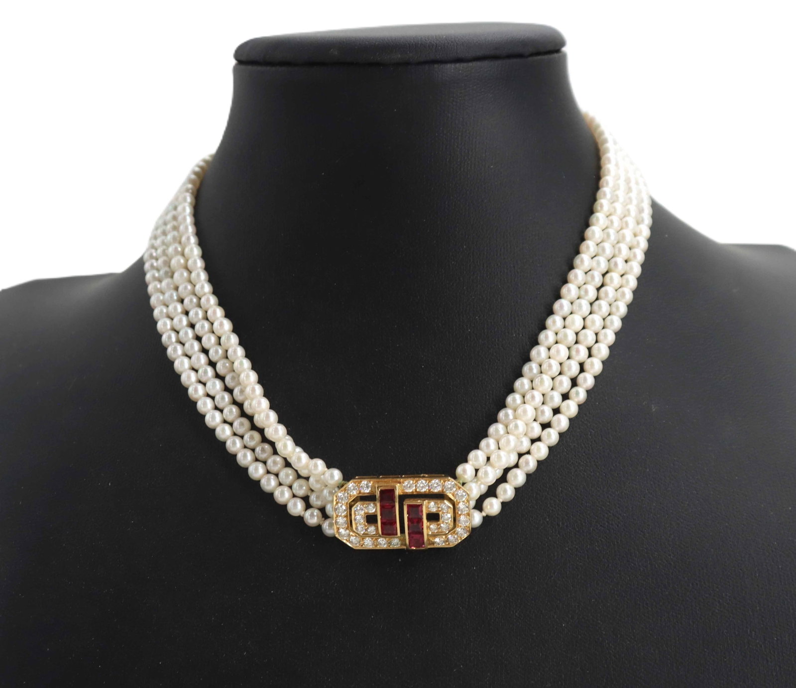 Test 14k Yellow Gold Ruby Diamond and Pearl Necklace (1 of 13)