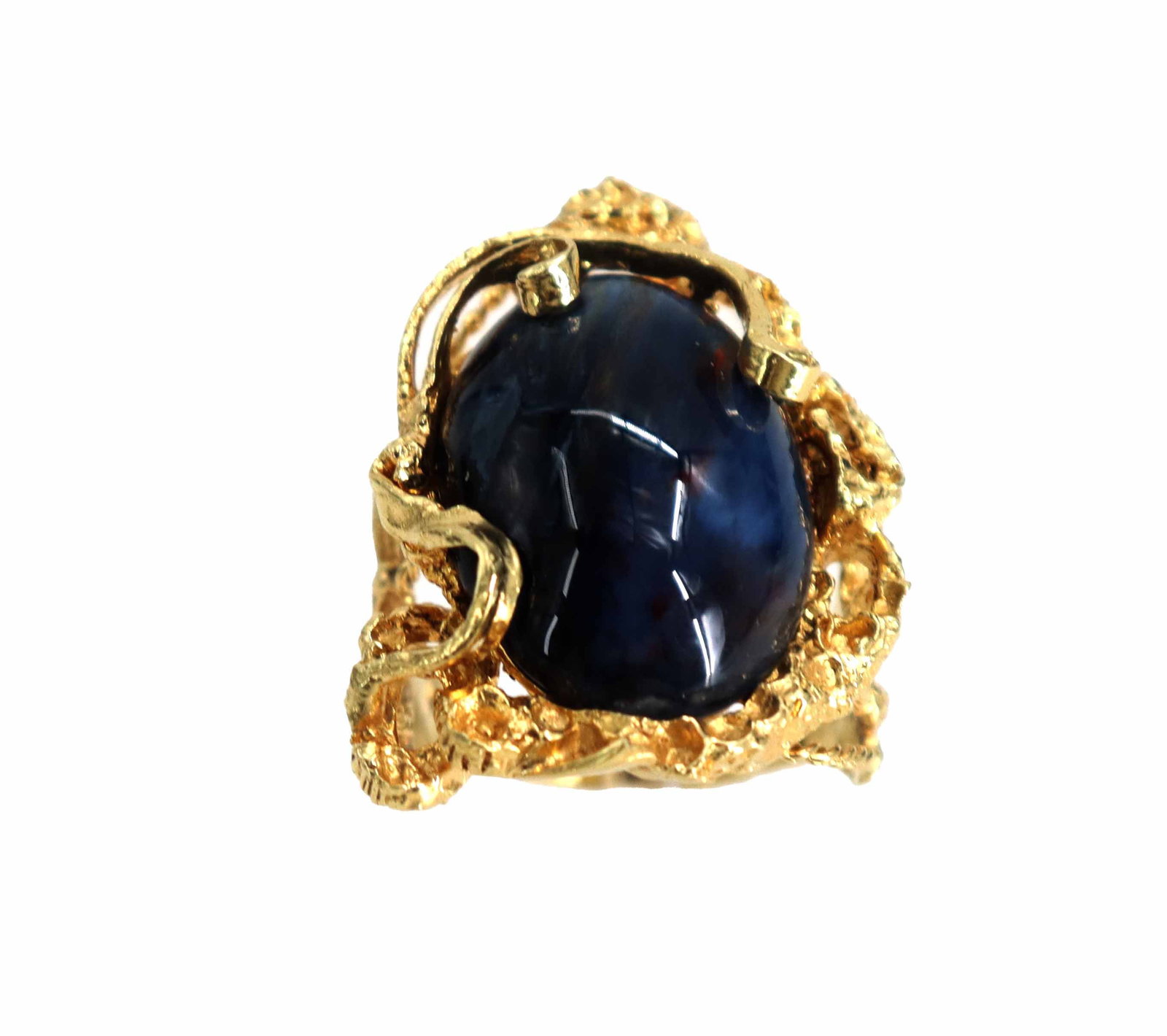 Marked 18K Yellow Gold and Intriguing Stone Ring - Gross 13.9 g (1 of 11)