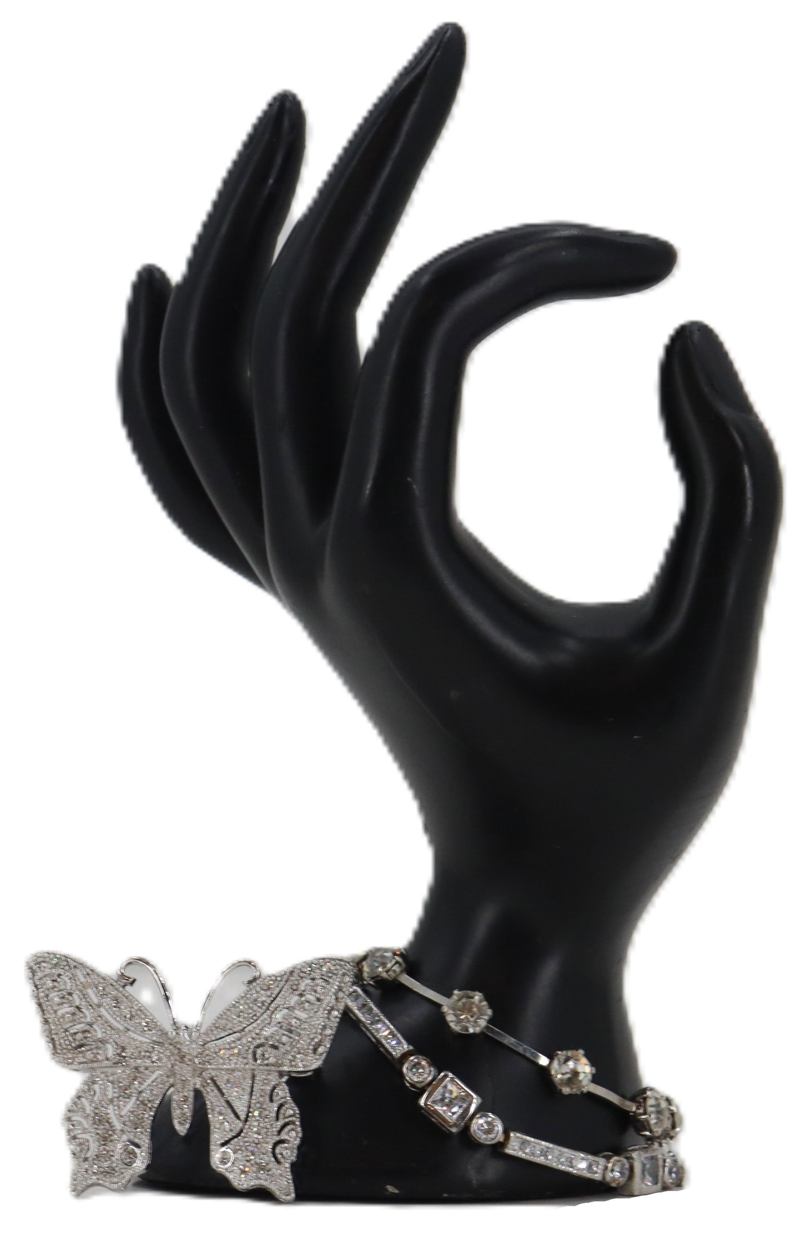 (2) Metal and Glass Bracelets and (1) Metal and Glass Brooch (1 of 17)