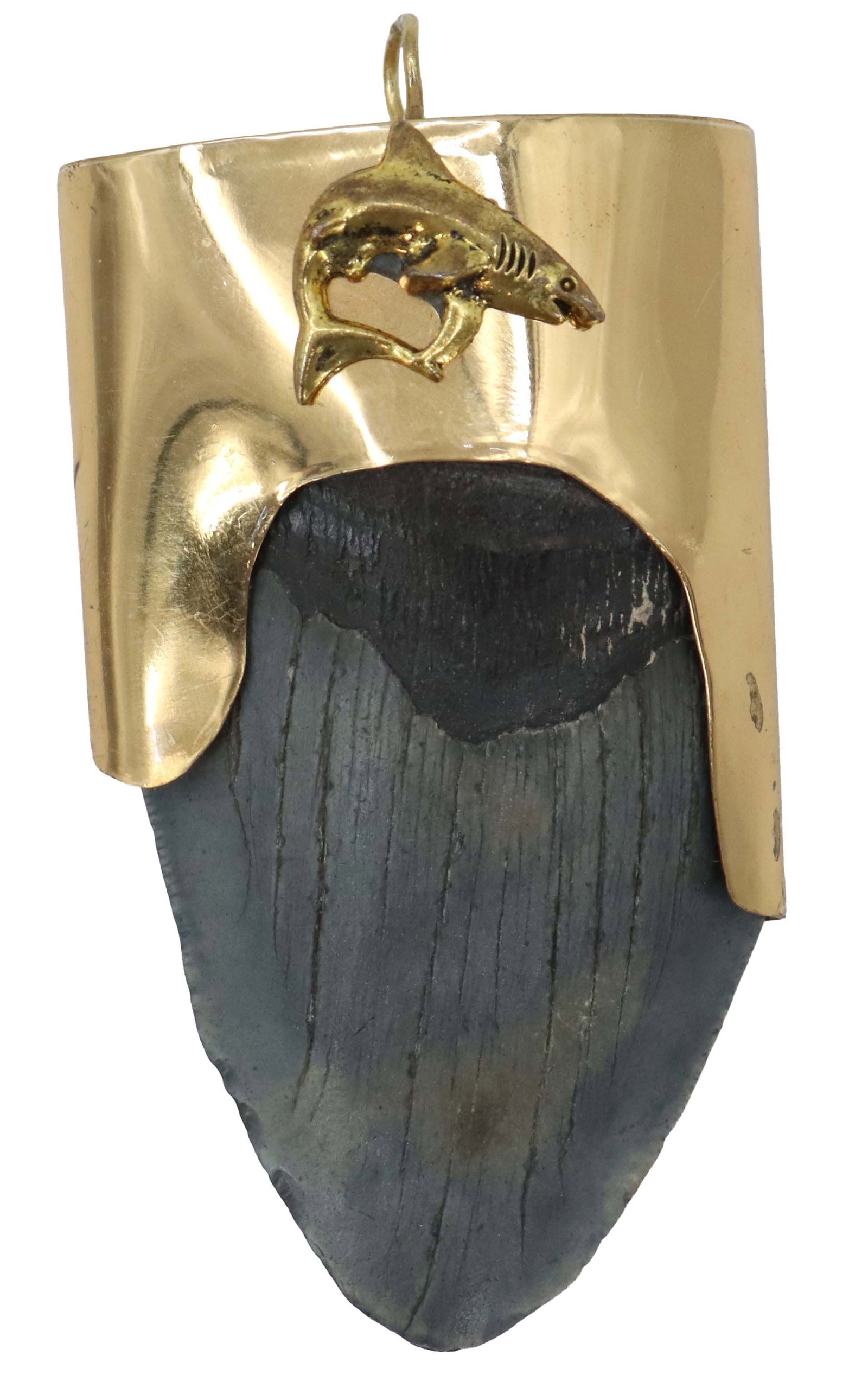 Fossilized Megalodon Shark Tooth Pendant (1 of 10)
