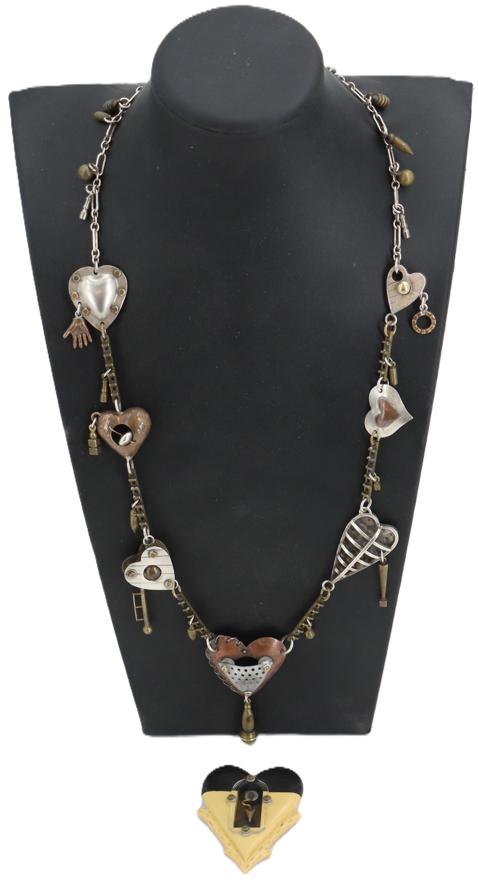 Thomas Mann (Born 1947) American, Sterling Silver Techno-Romantic Necklace and Pin - Gross 3.070 (1 of 19)