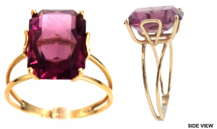 18k Gold and Amethyst Ring - Gross 3.3 g. (1 of 11)