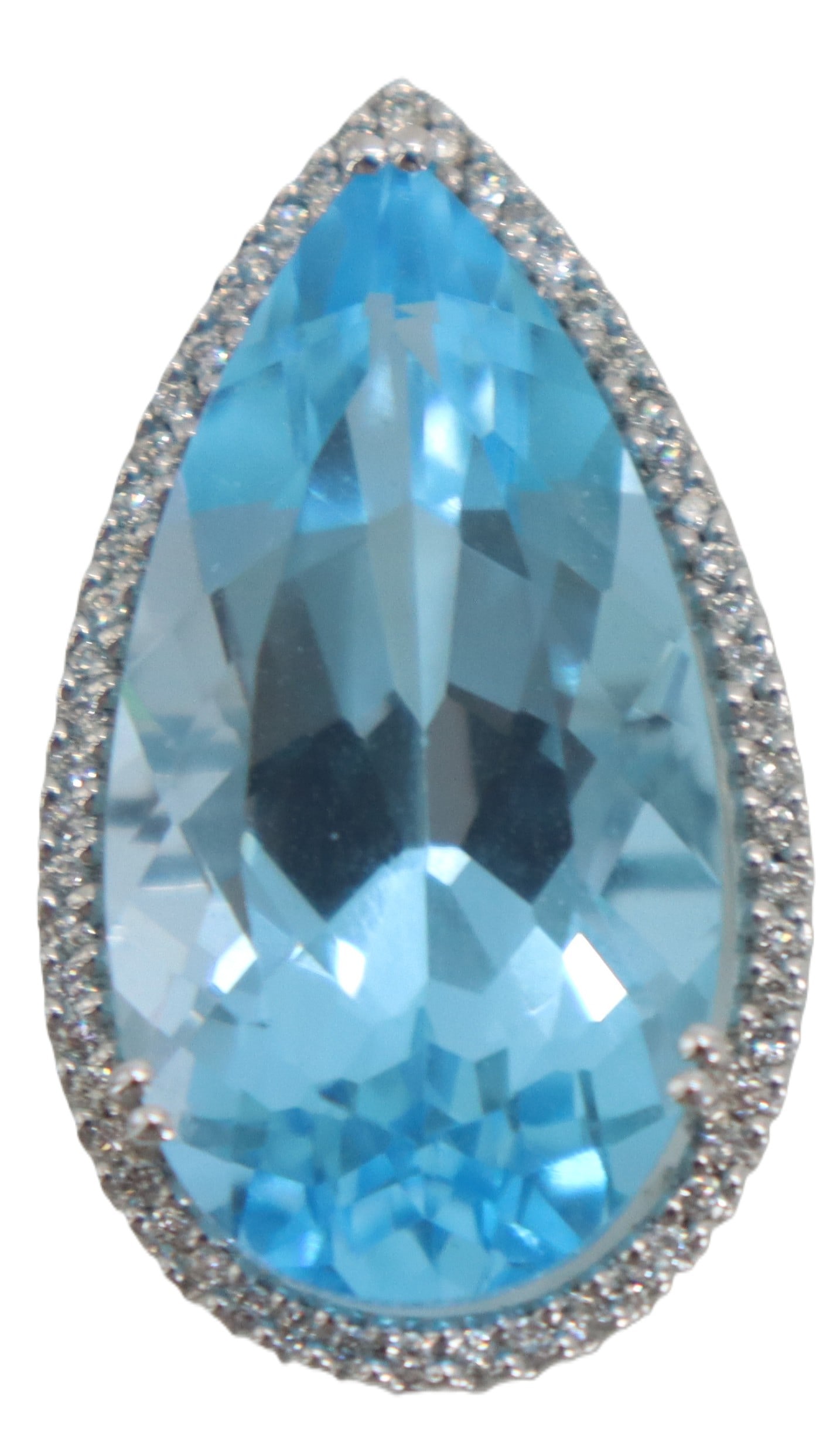 14k Gold, Diamond, and Blue Topaz Pendant - Gross 7.6 g. (1 of 11)