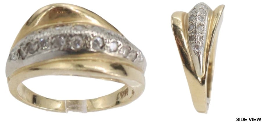 14k Gold and Diamond Ring - Gross 7.3 g. (1 of 12)