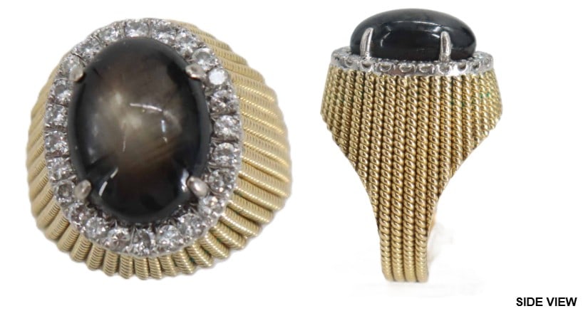 14k Gold, Diamond, and Star Sapphire Ring - Gross 11.3 g (1 of 11)