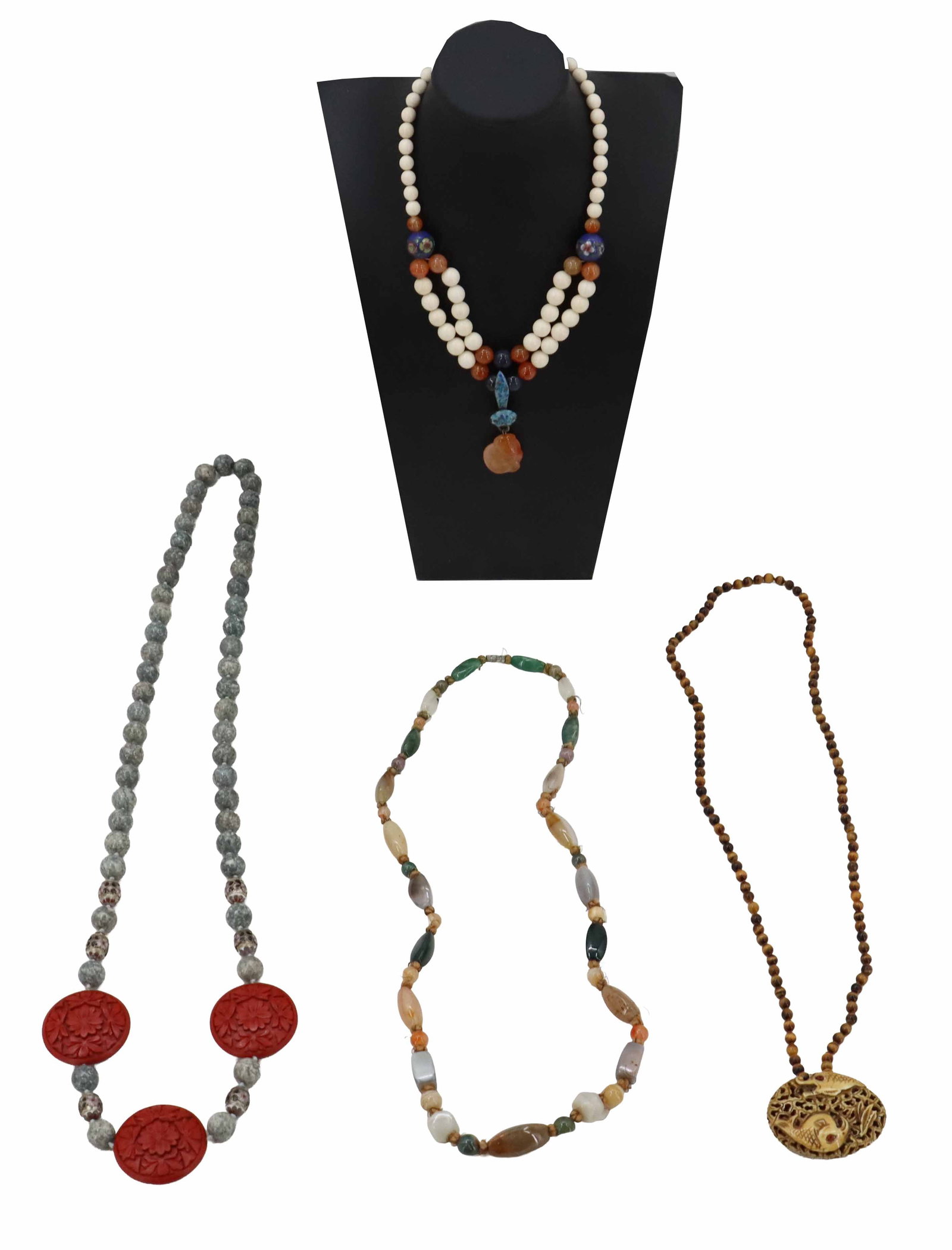 (4) Distinct Vintage Style Beaded Necklaces (1 of 18)