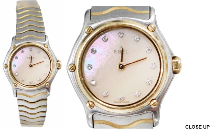 Swiss Ebel Sport Classic Wave 18k Gold and Stainless Steel Women's Wrist Watch - AS IS (1 of 8)