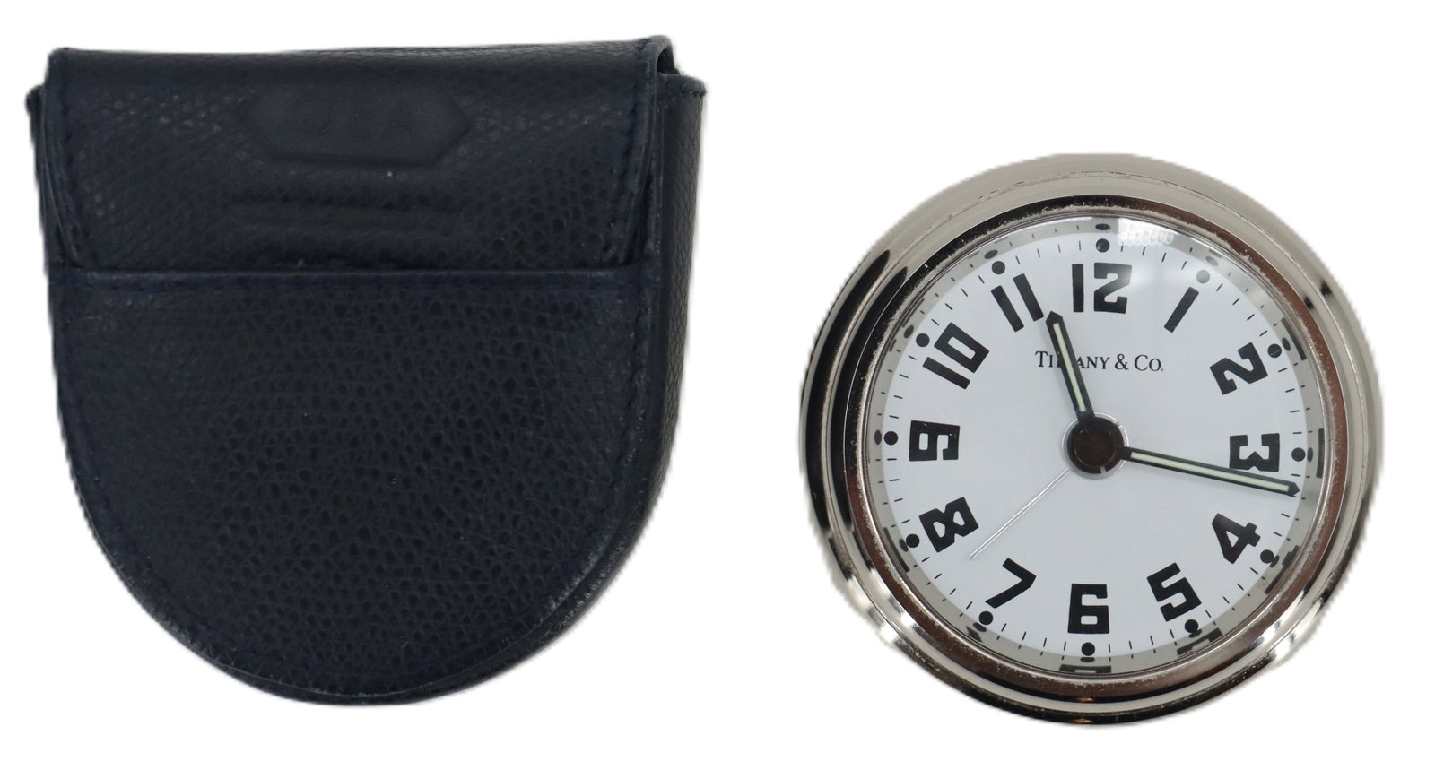 Tiffany & Co. Nickel-Plated Steel Aviator Travel Alarm Clock with Original Leather Case (1 of 11)