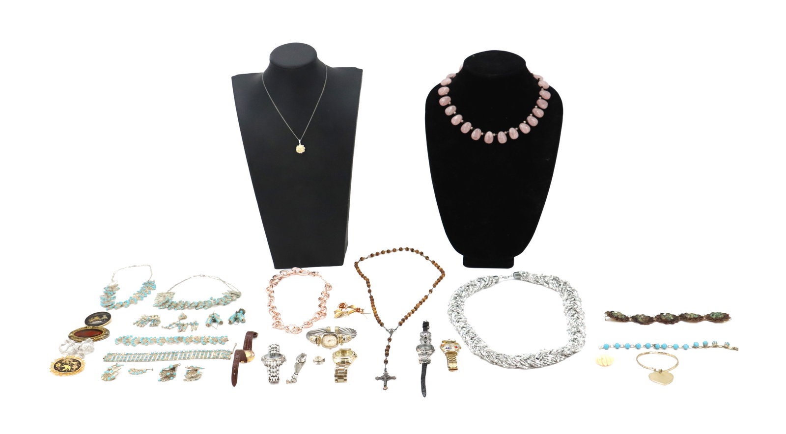 (36) Various Pieces of Costume Jewelry - Necklaces, Earrings, Bracelets, Watches (1 of 14)