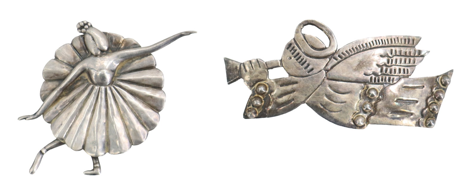 (2) Mexican Sterling Silver Brooches - 0.775 ozt. (1 of 15)