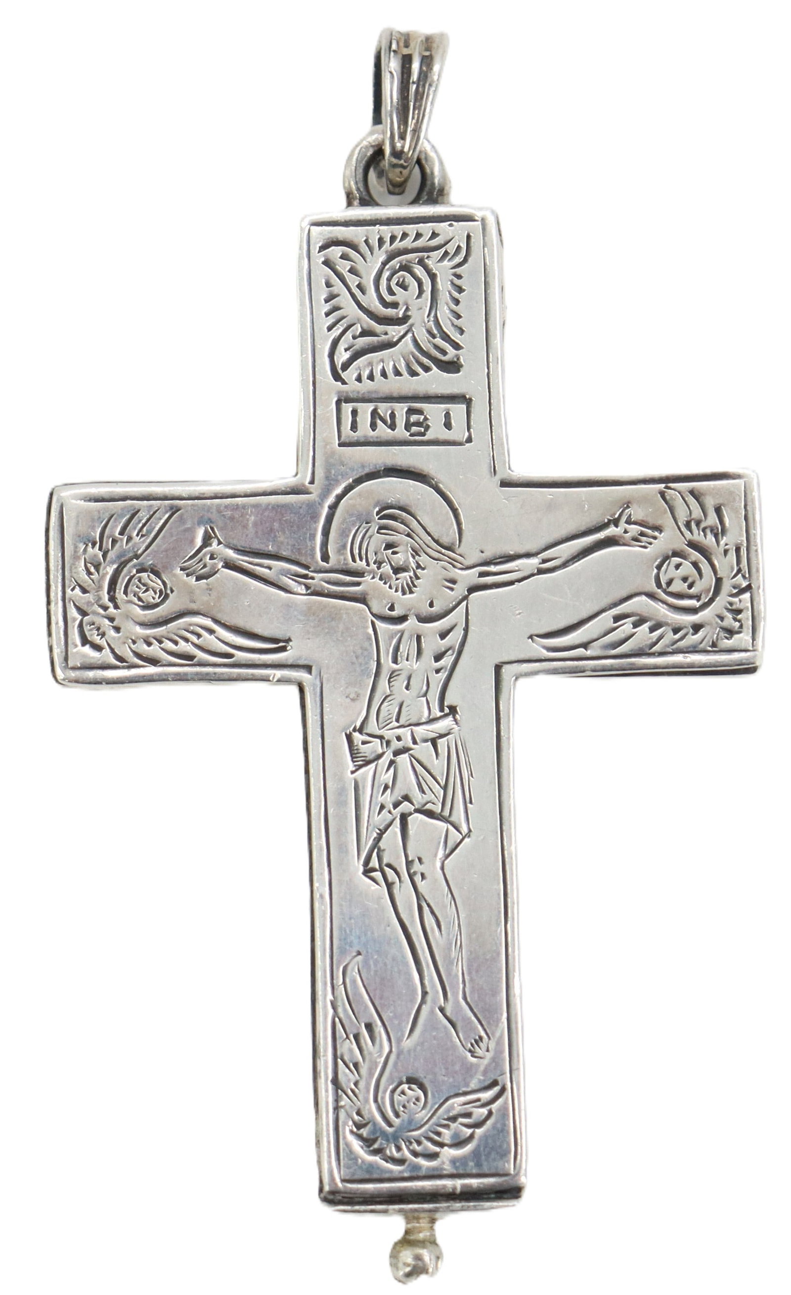 Rare .950 Silver Reliquary Cross - 0.885 ozt. (1 of 13)