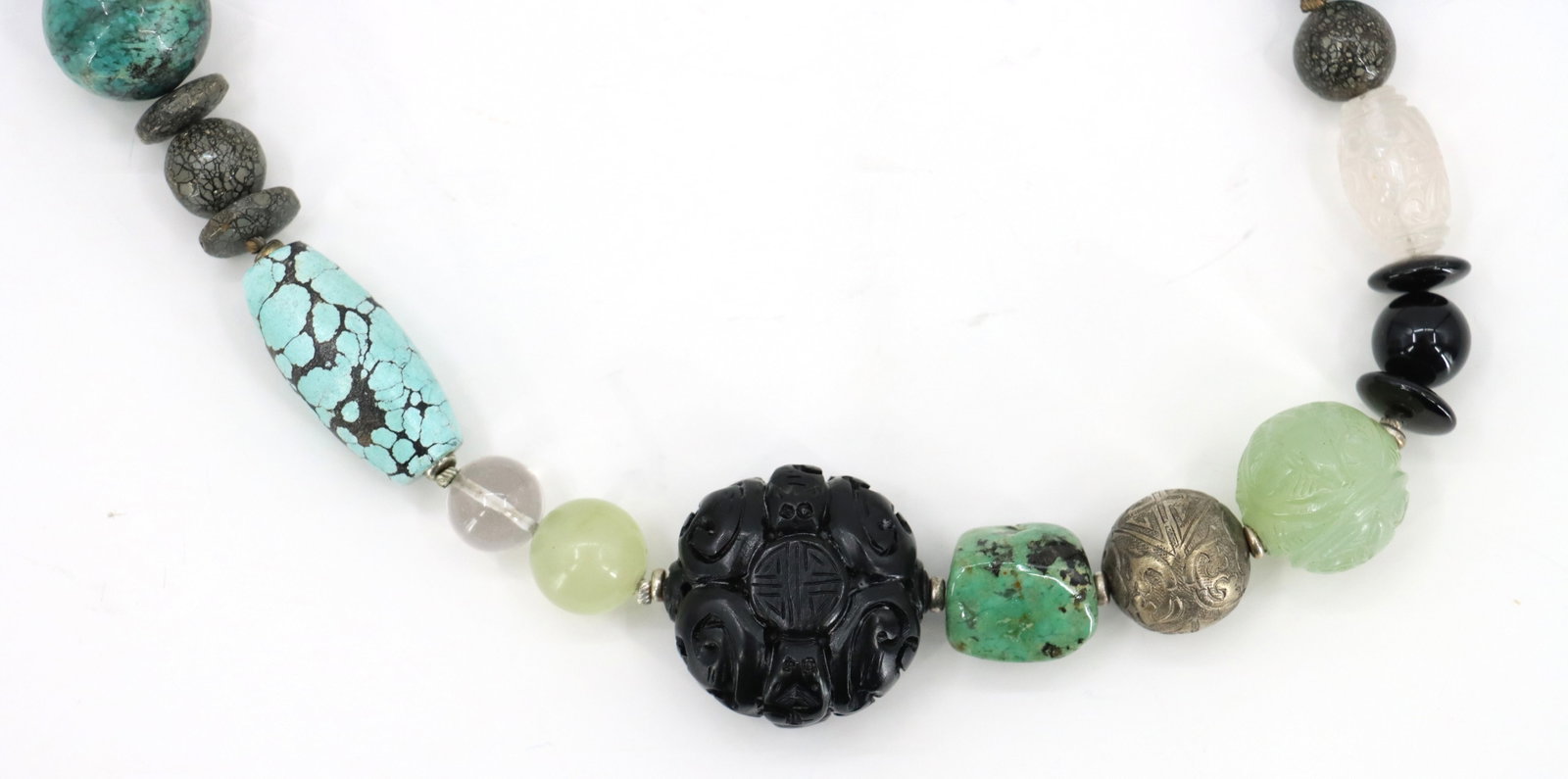 Artisan Multi-Gemstone and Silver Statement Necklace - 6
