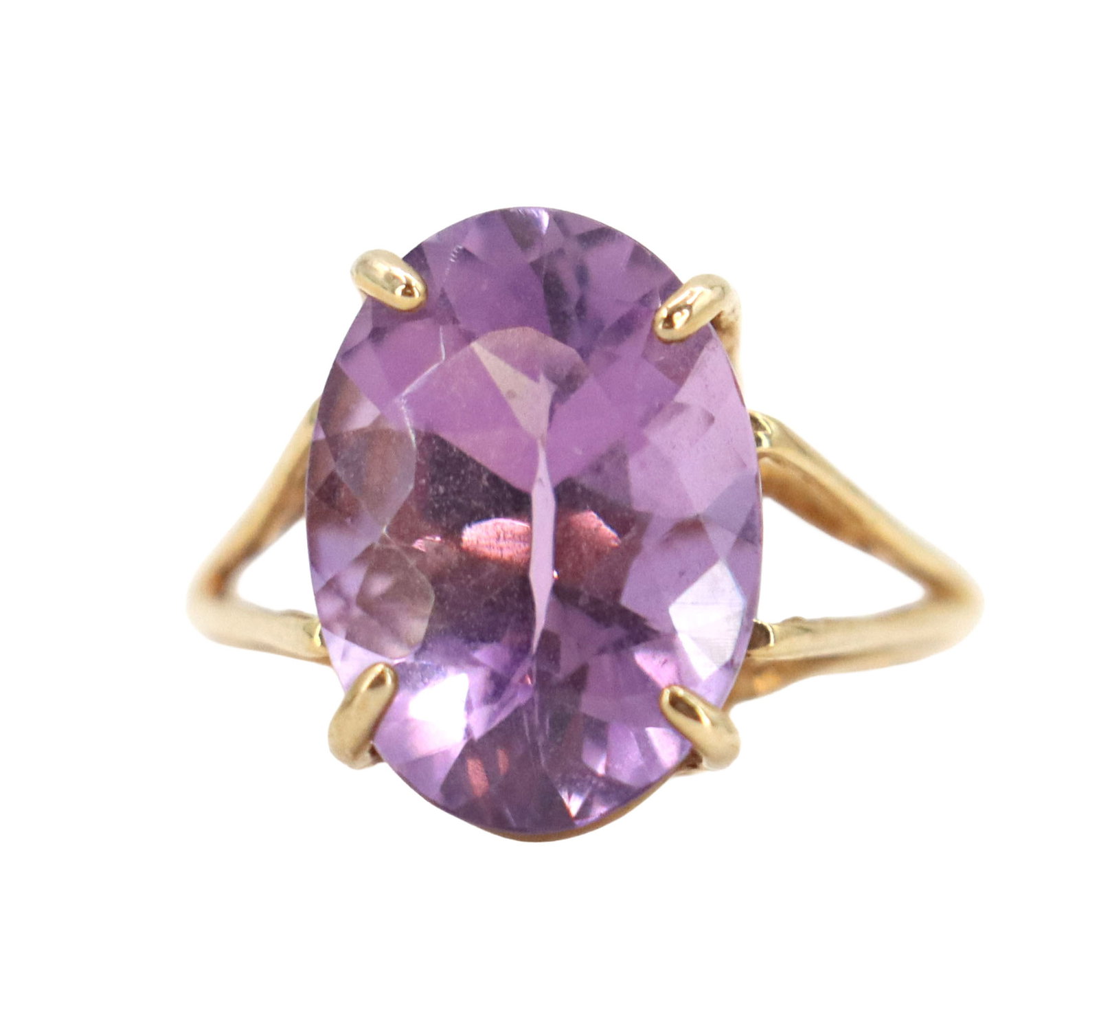 Marked 10k Gold and Amethyst Ring - Gross 2.7 g. (1 of 14)