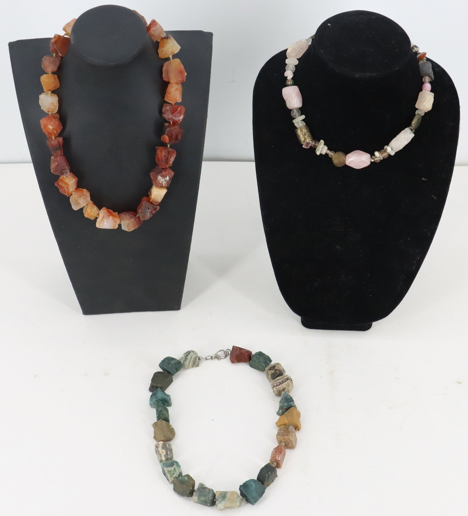 (3) Hardstone Necklaces - 16