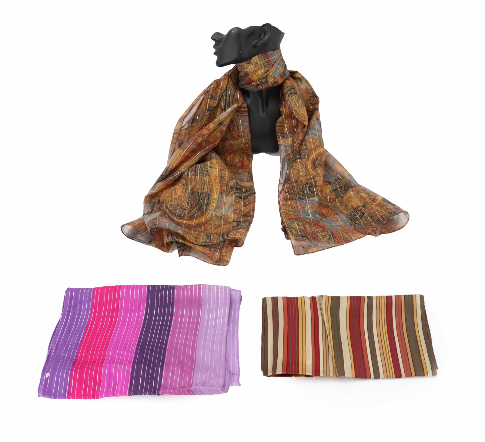 (3) Designer Silk Scarves by Yves St. Laurent and Oscar de la Renta (1 of 13)