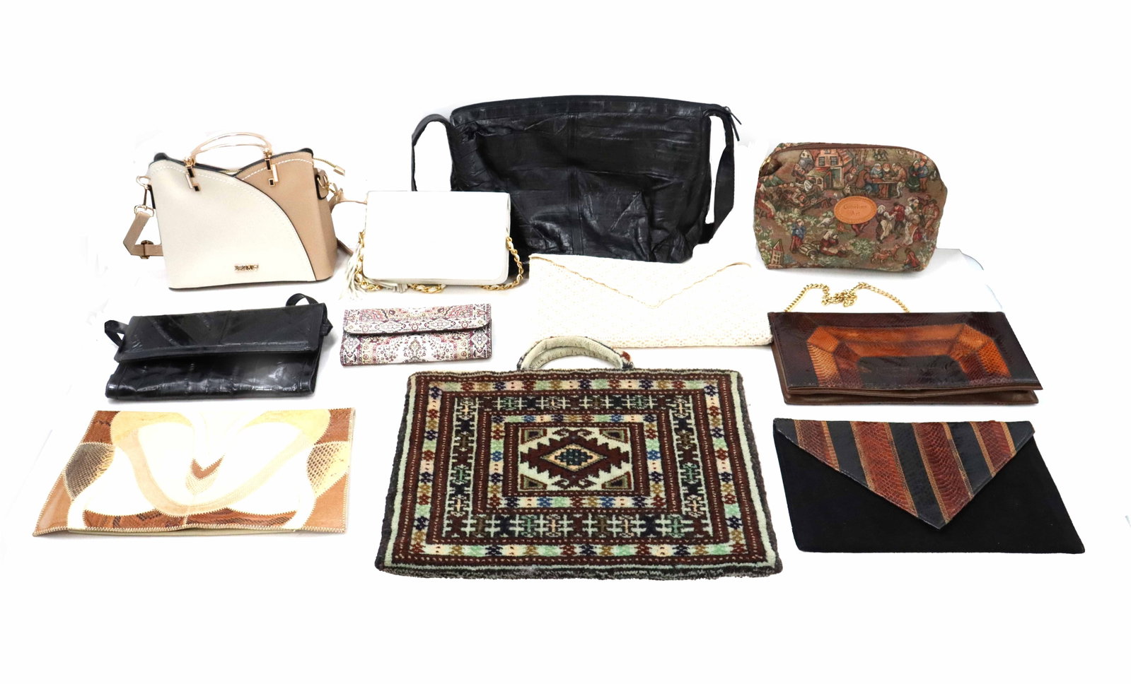 (11) Various Faux Bags and Purses in Eelskin and Other Materials (1 of 20)
